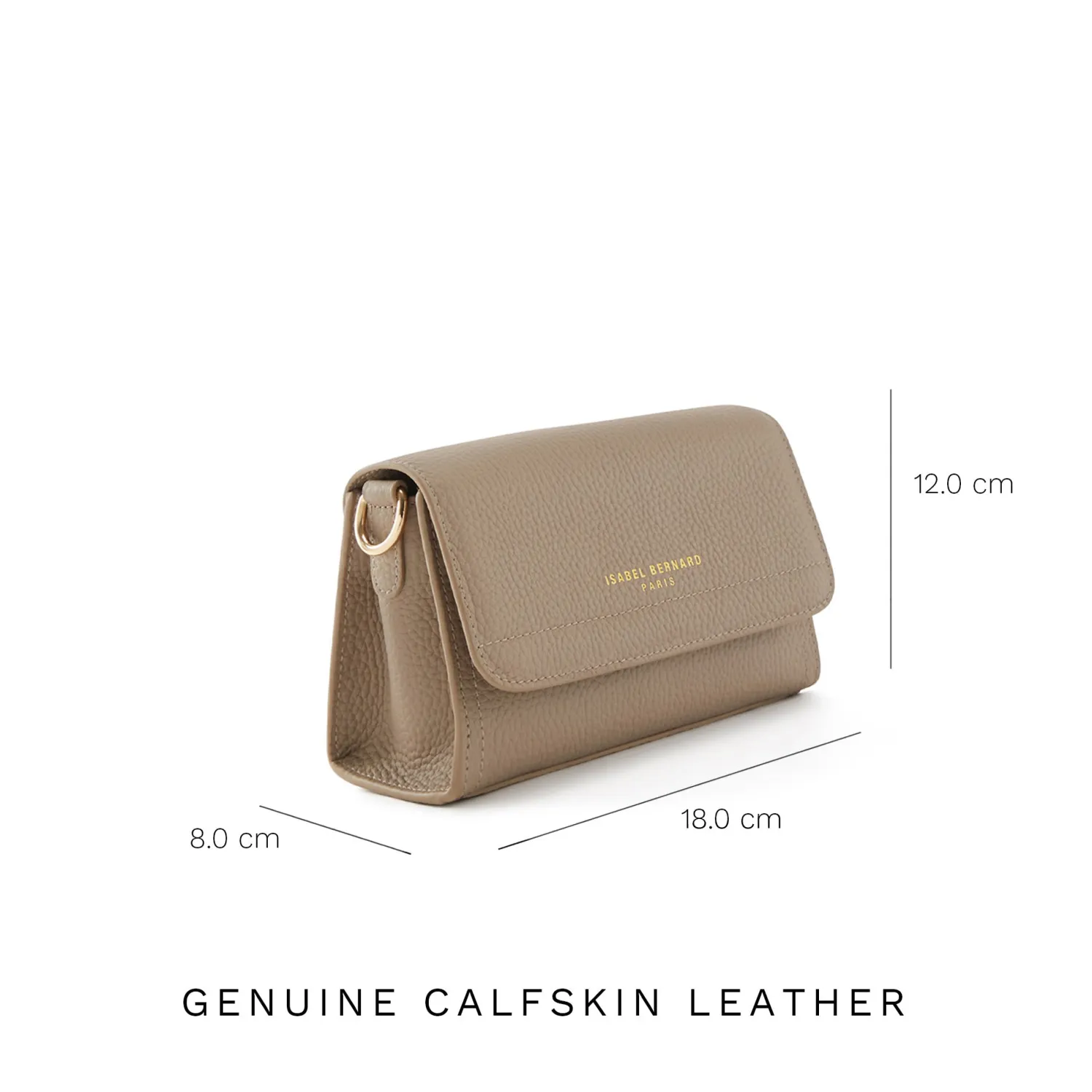 Hot Femme Forte Kim taupe leren crossbody tas van kalfsleer Schoudertassen | Crossbody Tassen