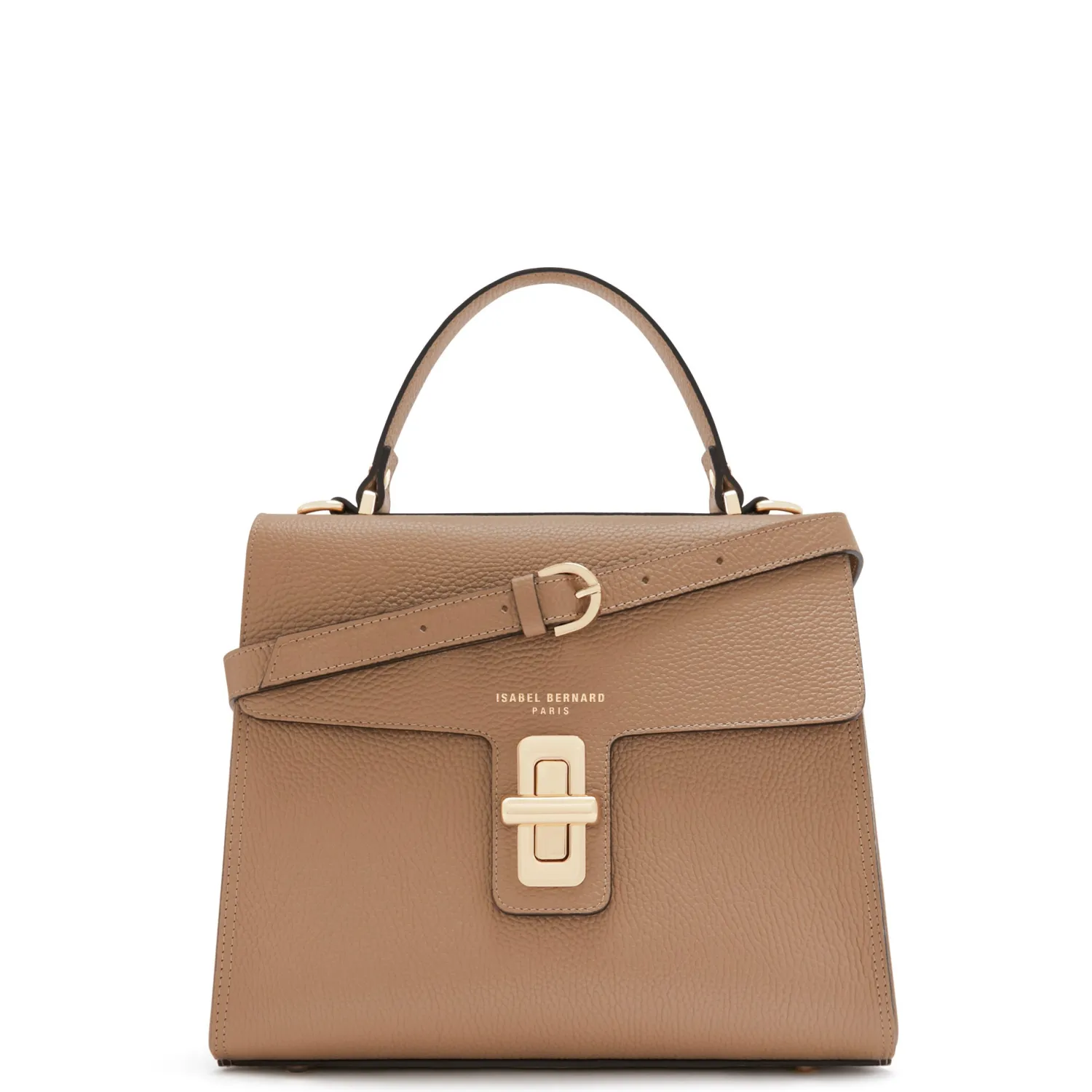 Cheap Femme Forte Simone Midi beige leren handtas van kalfsleer Handtassen