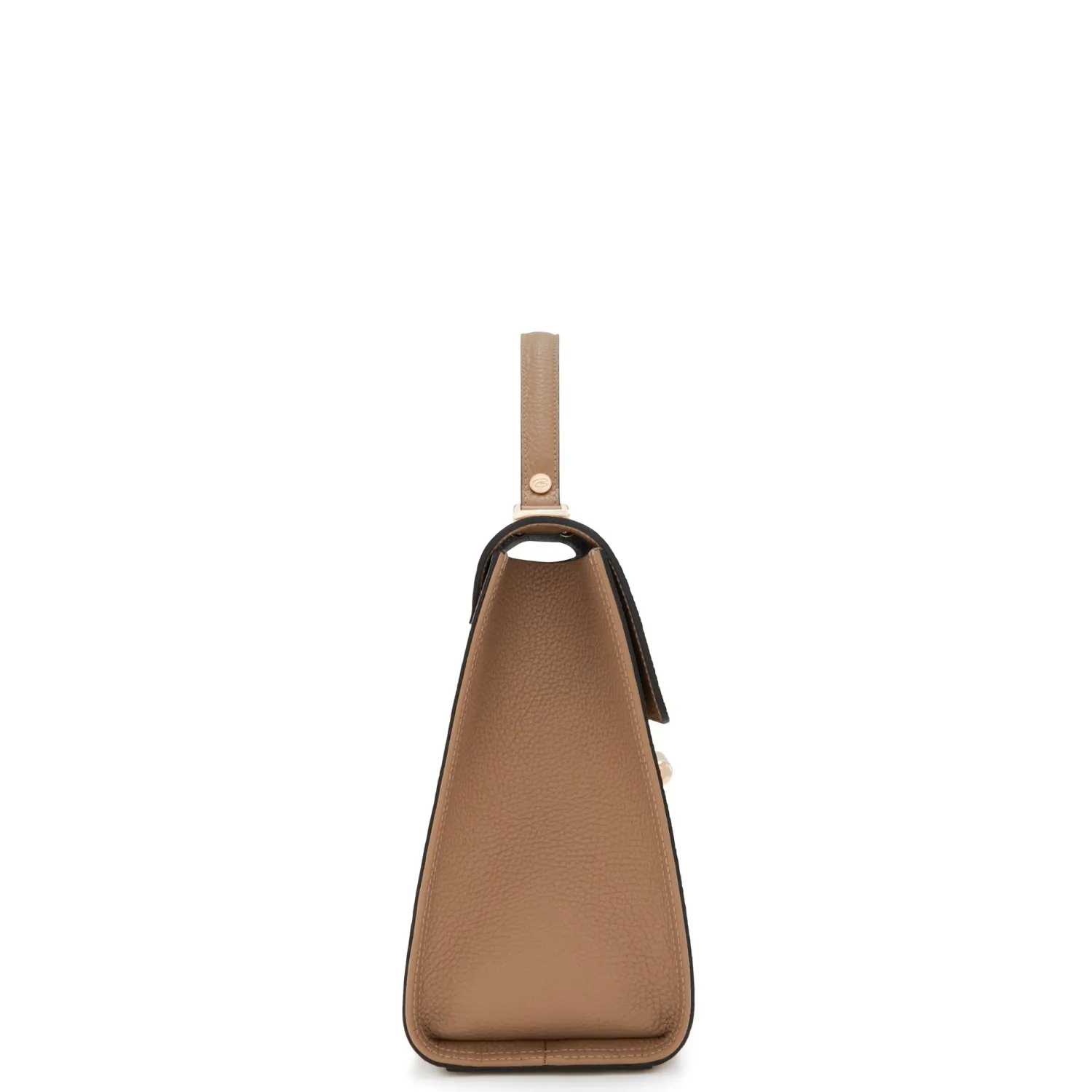 Cheap Femme Forte Simone Midi beige leren handtas van kalfsleer Handtassen