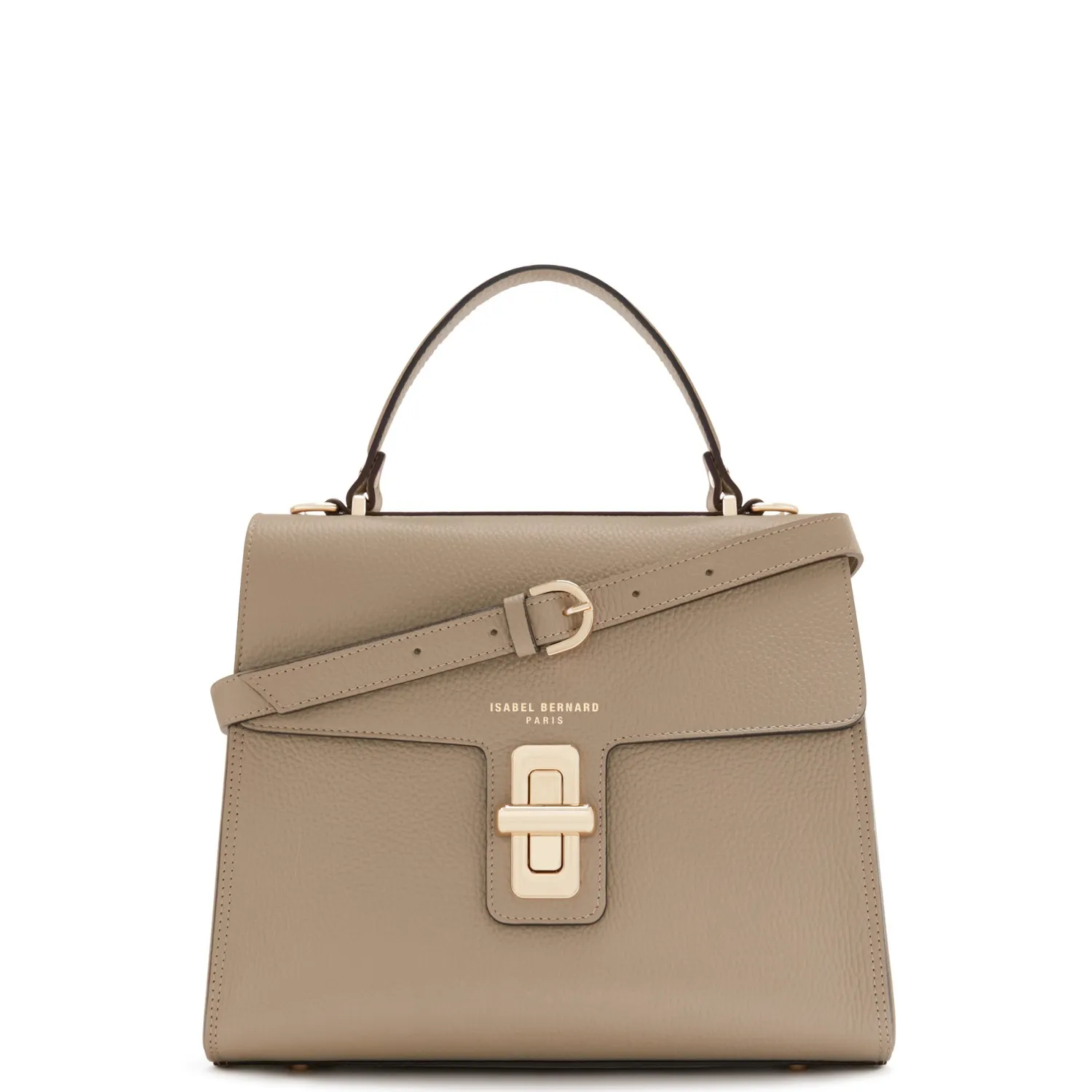 Cheap Femme Forte Simone Midi taupe leren handtas van kalfsleer Handtassen