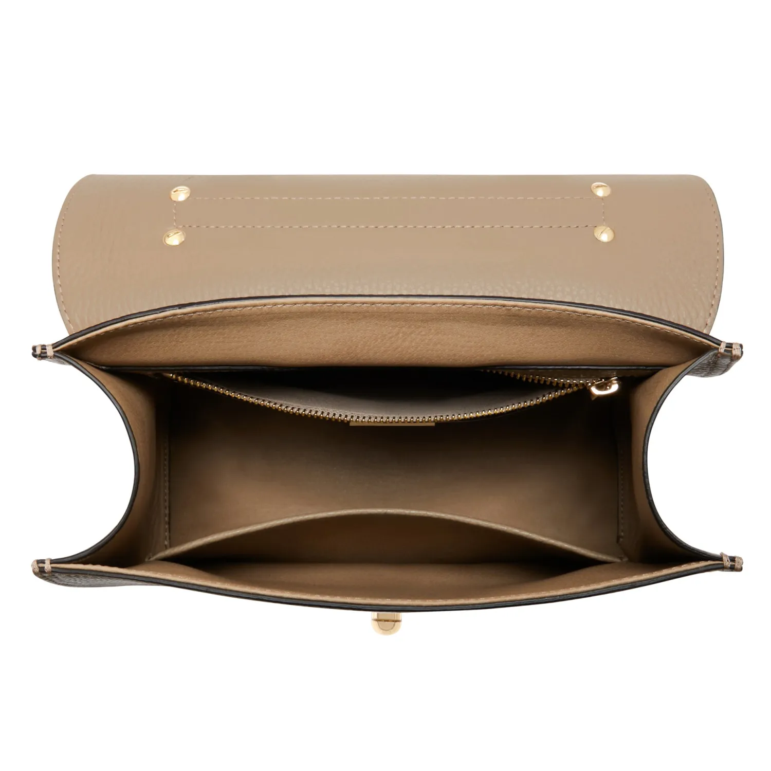 Cheap Femme Forte Simone Midi taupe leren handtas van kalfsleer Handtassen