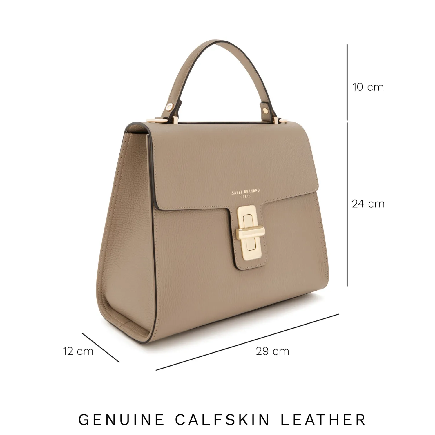 Cheap Femme Forte Simone Midi taupe leren handtas van kalfsleer Handtassen