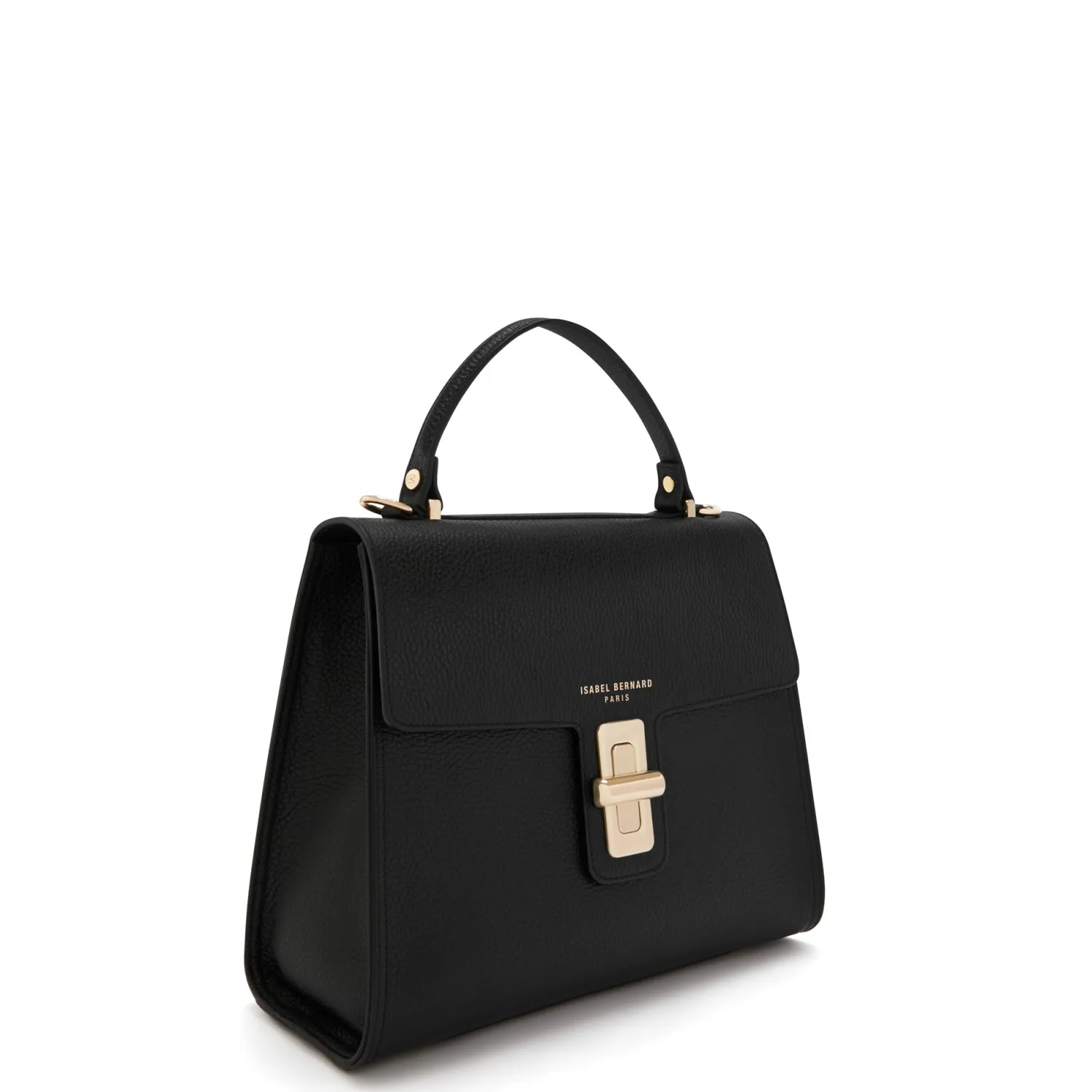 Clearance Femme Forte Simone Midi zwarte leren handtas van kalfsleer Handtassen