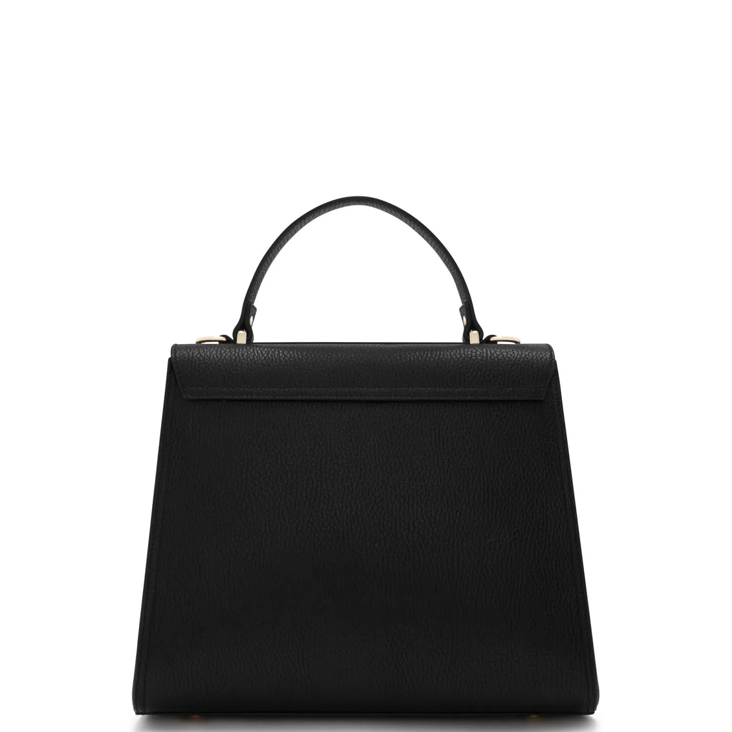 Clearance Femme Forte Simone Midi zwarte leren handtas van kalfsleer Handtassen