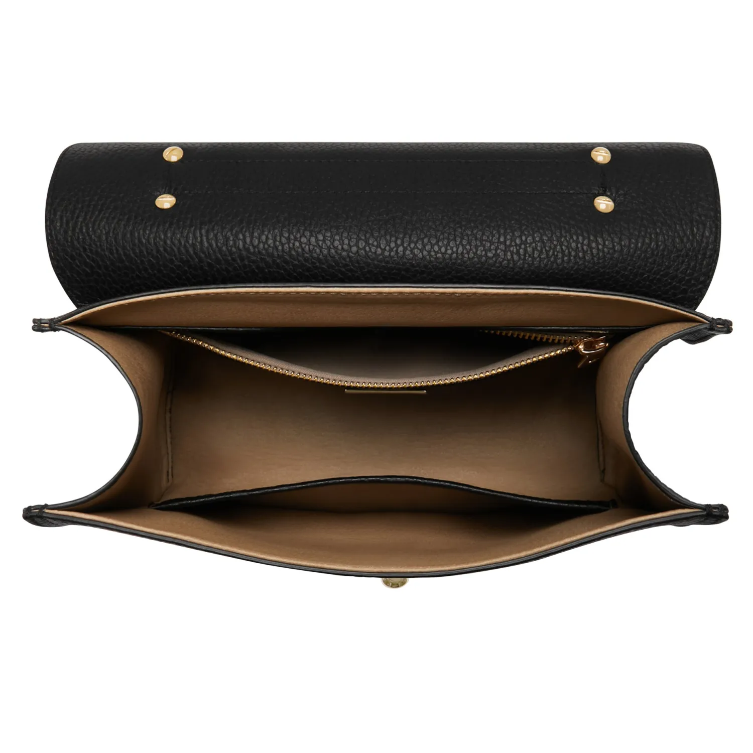 Clearance Femme Forte Simone Midi zwarte leren handtas van kalfsleer Handtassen