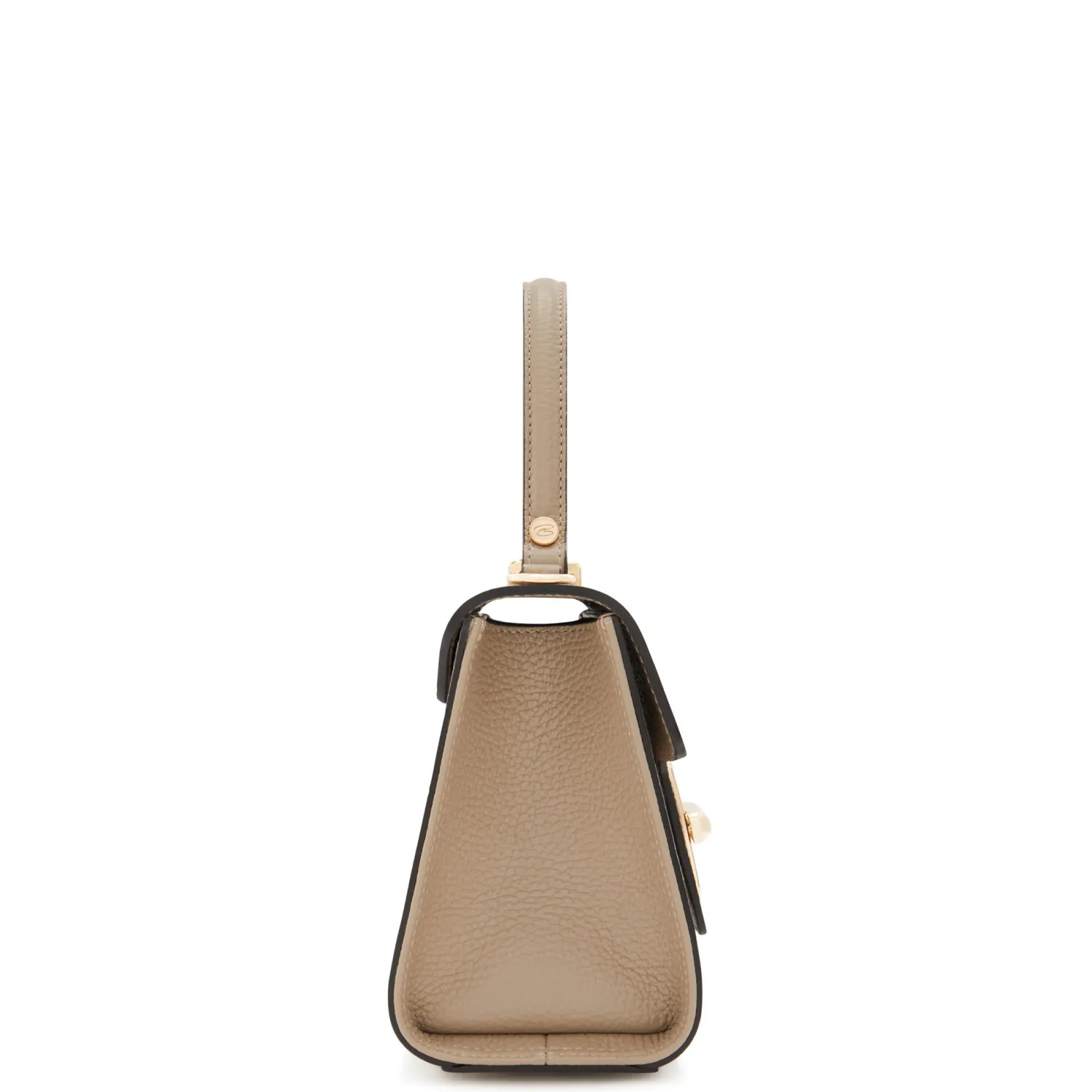 Shop Femme Forte Simone Mini taupe leren handtas van kalfsleer Handtassen