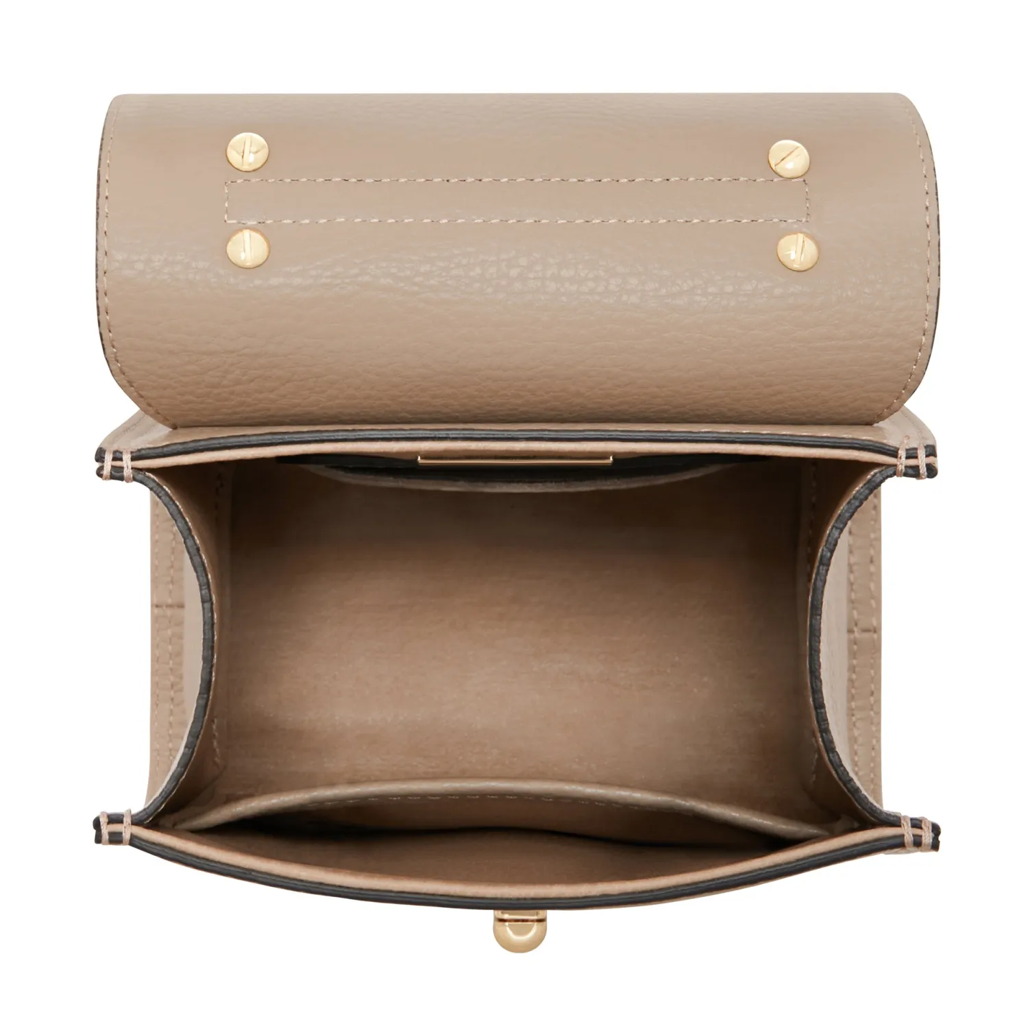 Shop Femme Forte Simone Mini taupe leren handtas van kalfsleer Handtassen