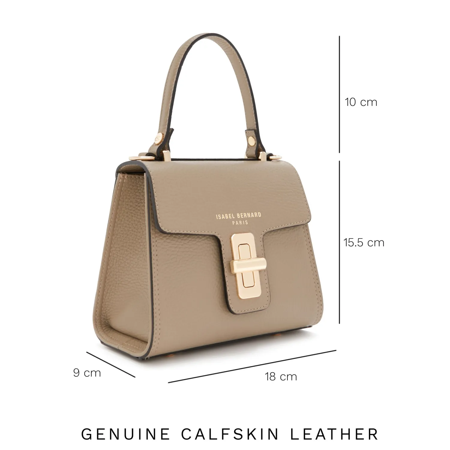 Shop Femme Forte Simone Mini taupe leren handtas van kalfsleer Handtassen