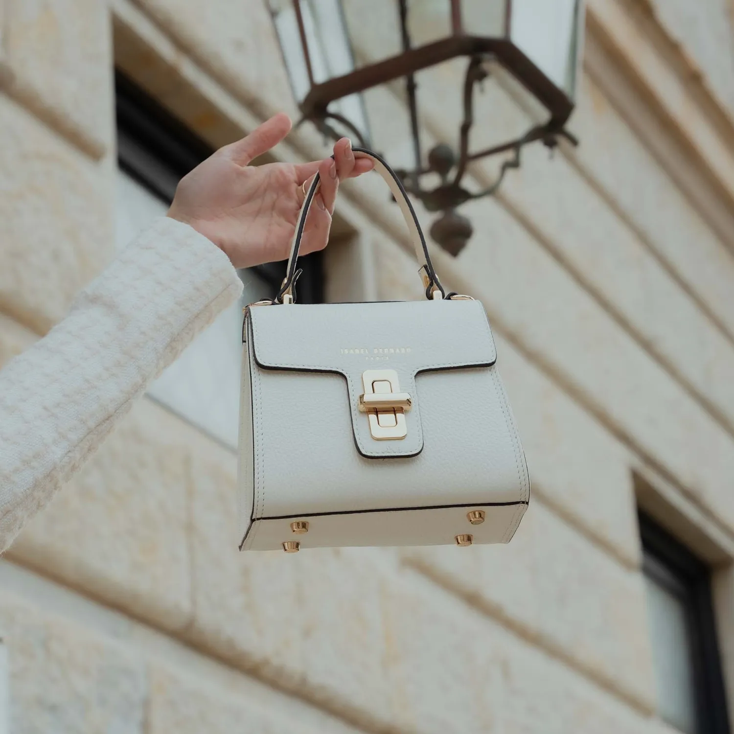 Fashion Femme Forte Simone Mini witte leren handtas van kalfsleer Handtassen
