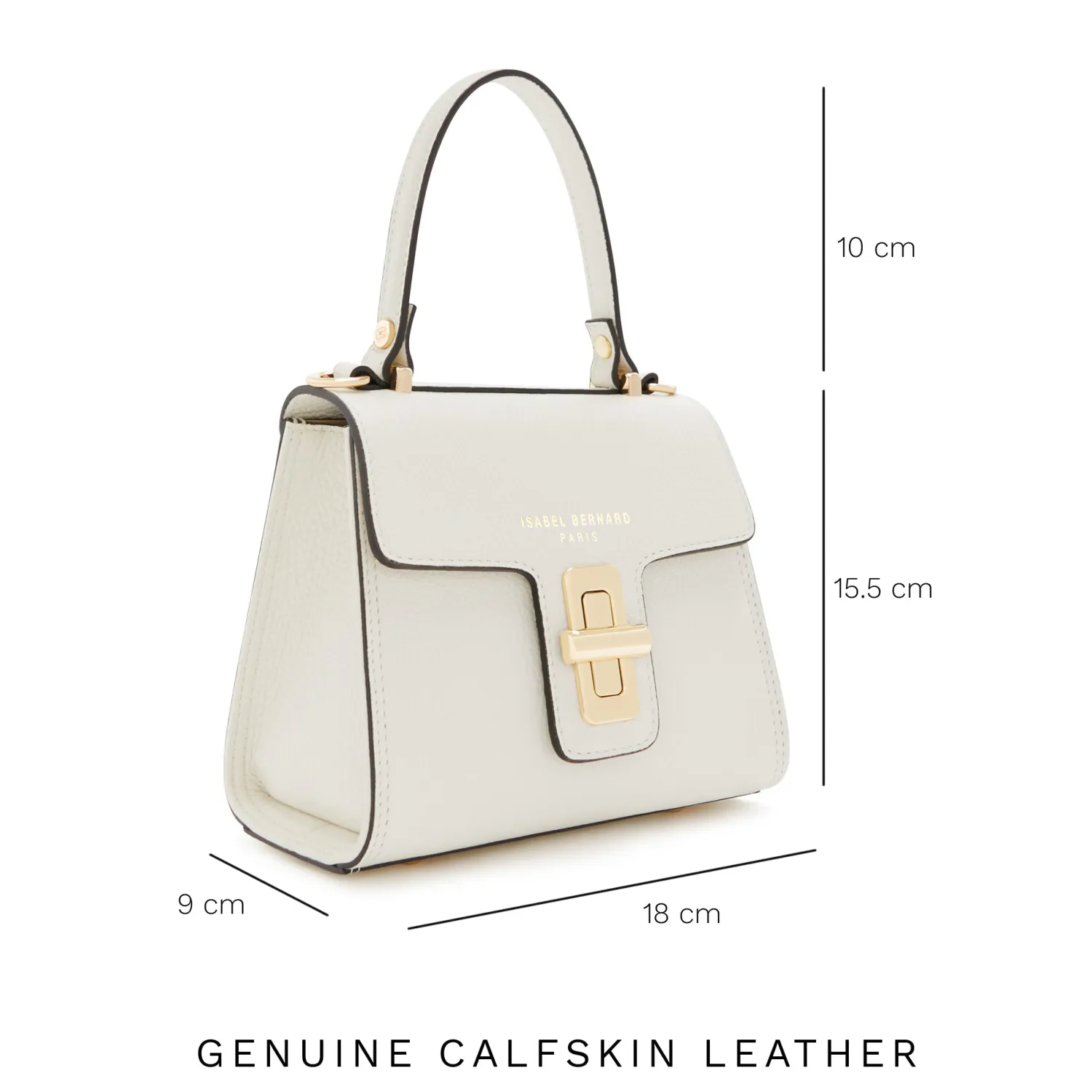 Fashion Femme Forte Simone Mini witte leren handtas van kalfsleer Handtassen