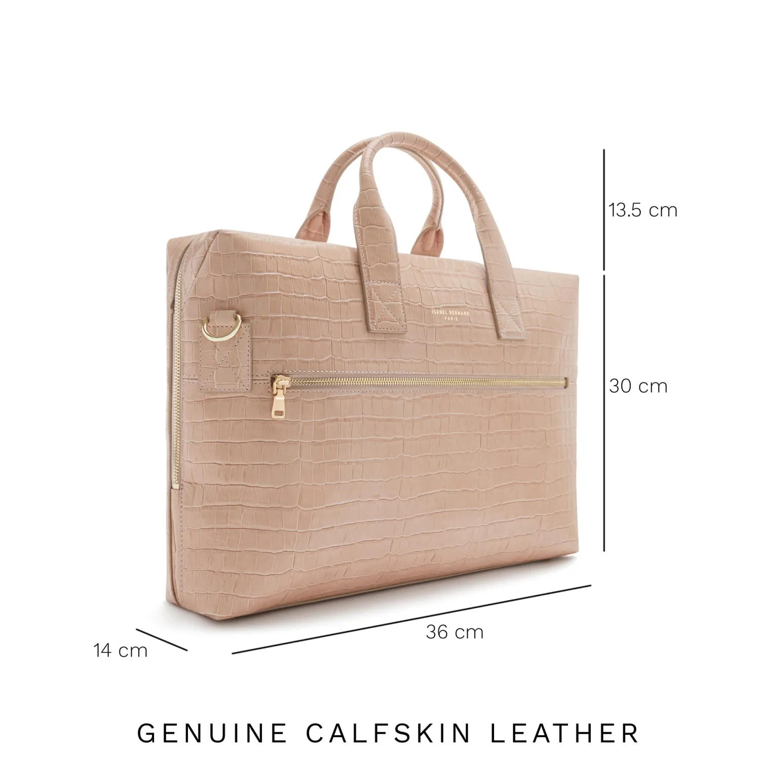 Clearance Honoré Anique croco beige leren handtas van kalfsleer met laptopvak Laptoptassen | Handtassen