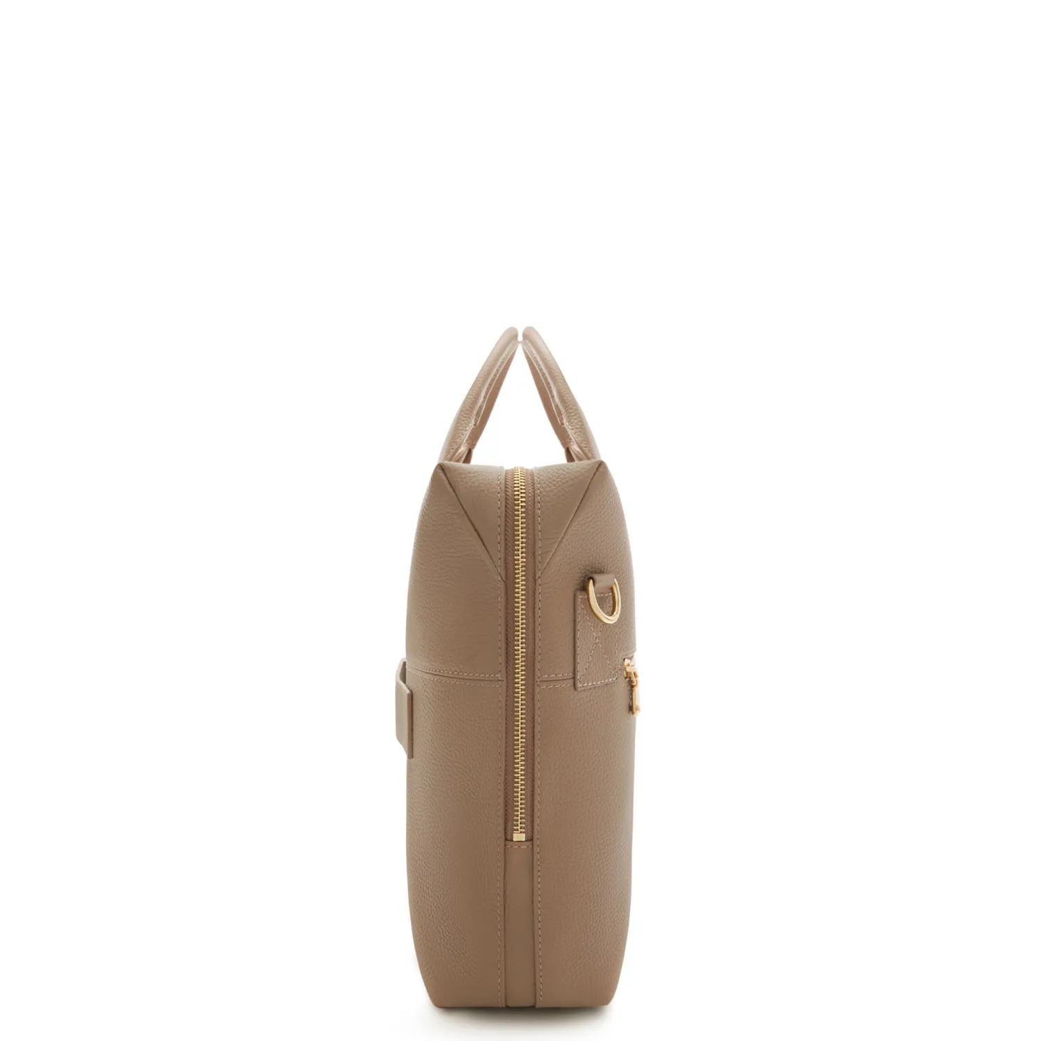 Clearance Honoré Anique taupe leren handtas van kalfsleer met 16.4 inch laptopvak Laptoptassen | Schoudertassen