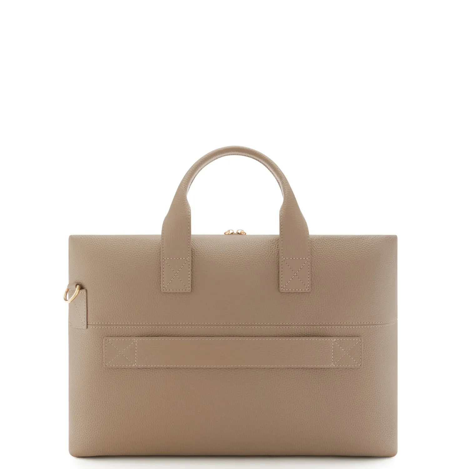Clearance Honoré Anique taupe leren handtas van kalfsleer met 16.4 inch laptopvak Laptoptassen | Schoudertassen