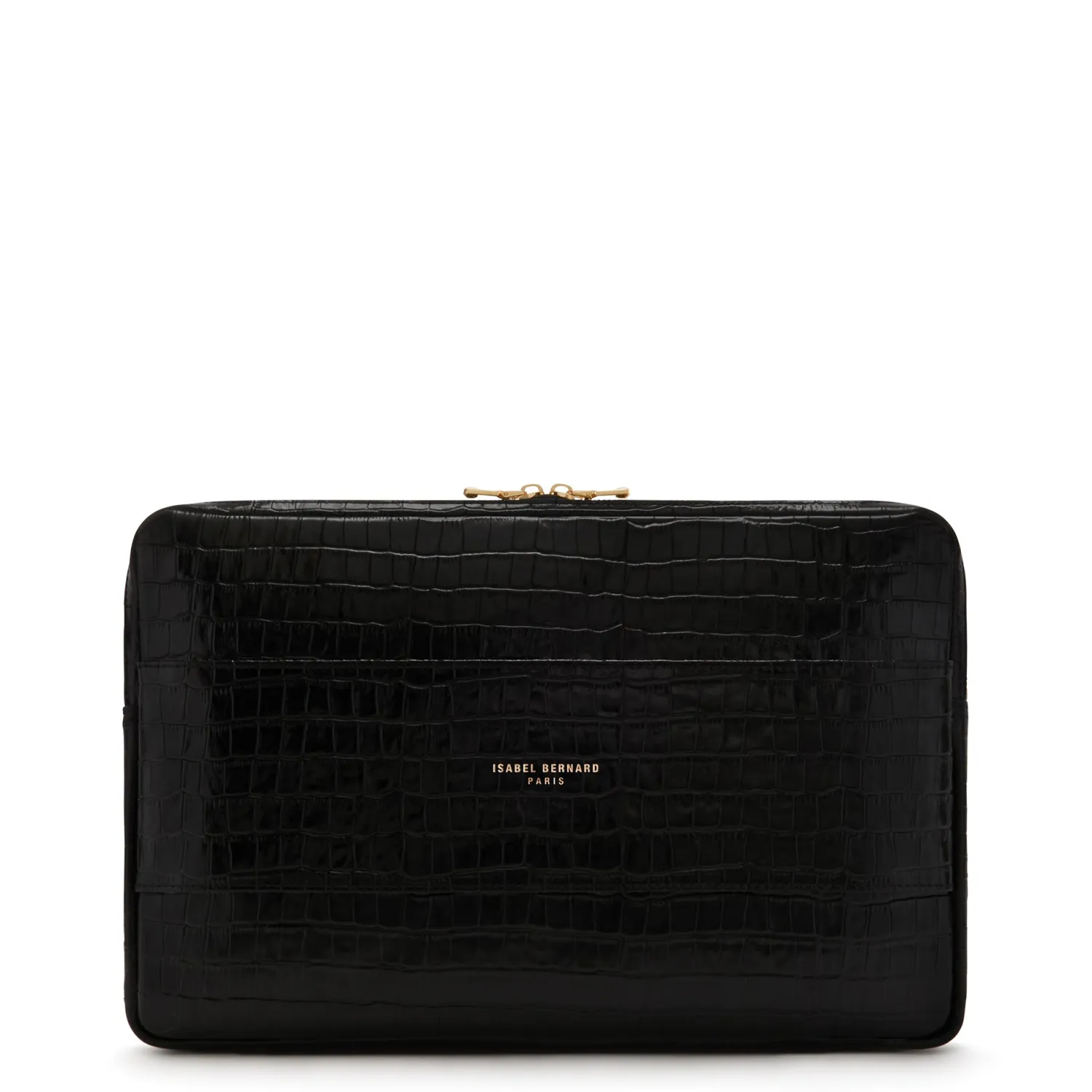 Online Honoré Caress croco zwarte leren laptop hoes van kalfsleer Laptophoezen | Laptophoezen