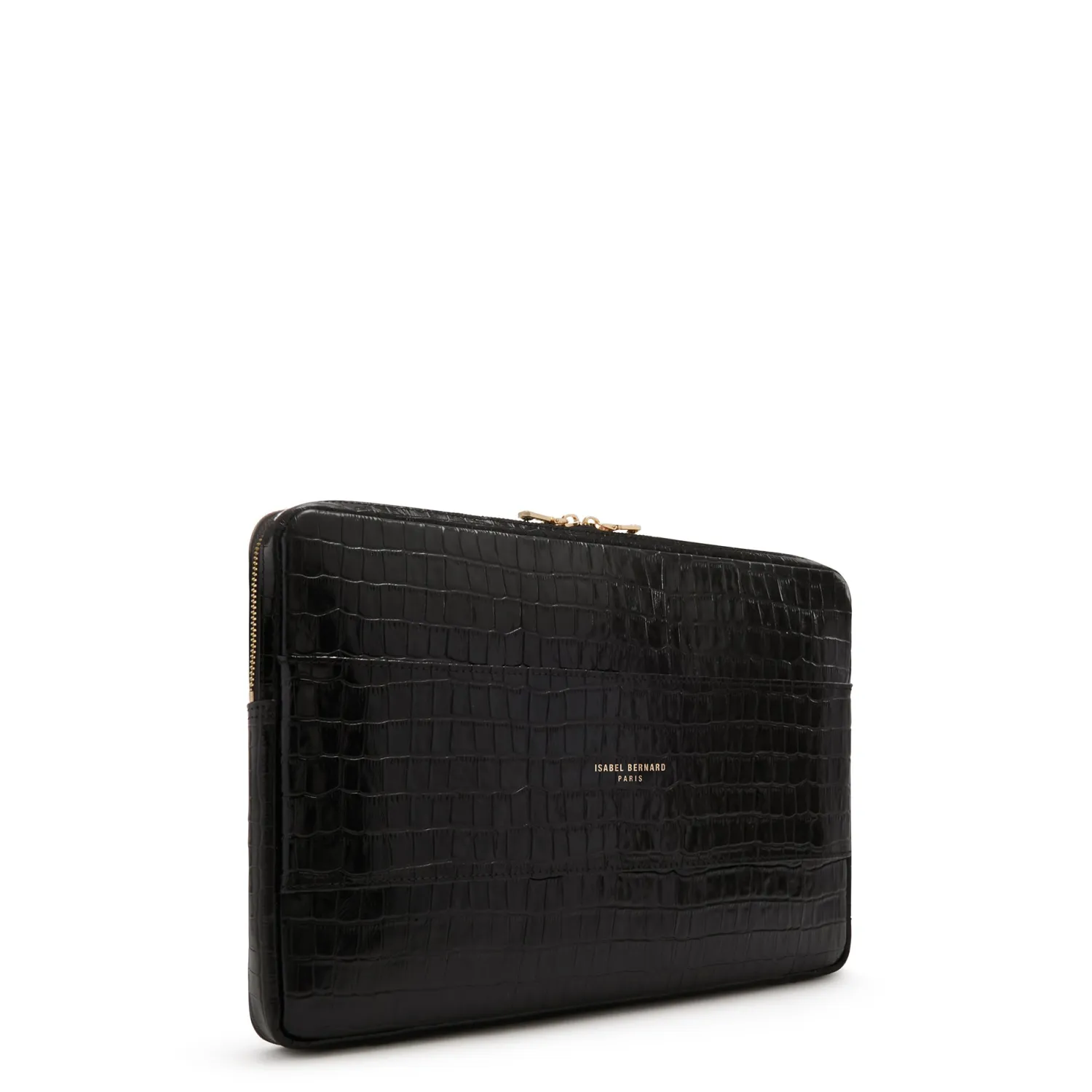 Online Honoré Caress croco zwarte leren laptop hoes van kalfsleer Laptophoezen | Laptophoezen