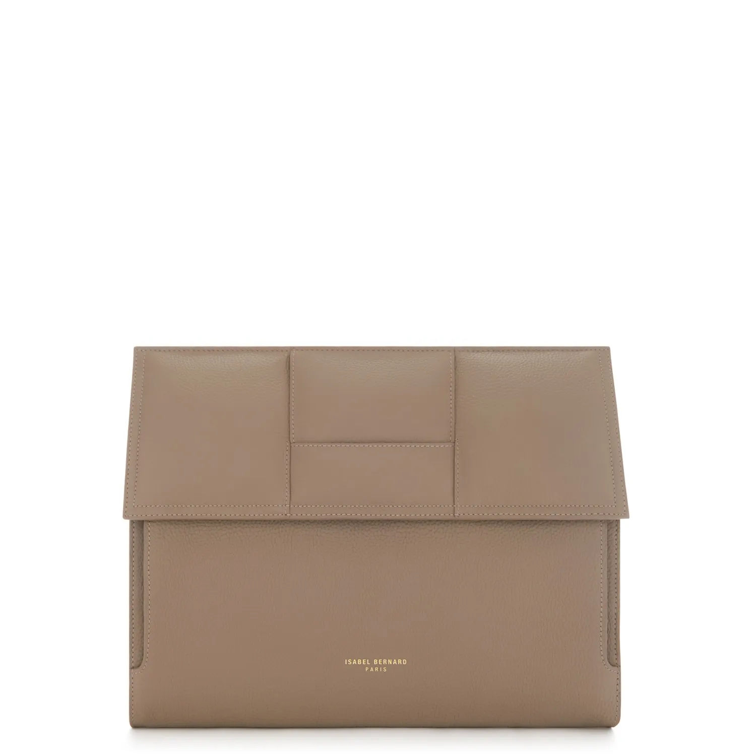 Best Sale Honoré Caroline taupe leren laptop hoes van gevlochten kalfsleer Laptophoezen | Laptophoezen