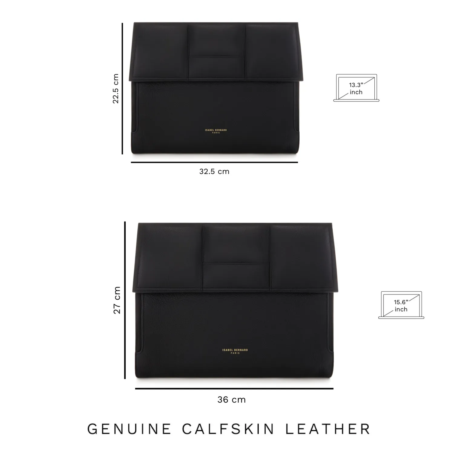 Cheap Honoré Caroline zwarte leren laptop hoes van gevlochten kalfsleer Laptophoezen | Laptophoezen