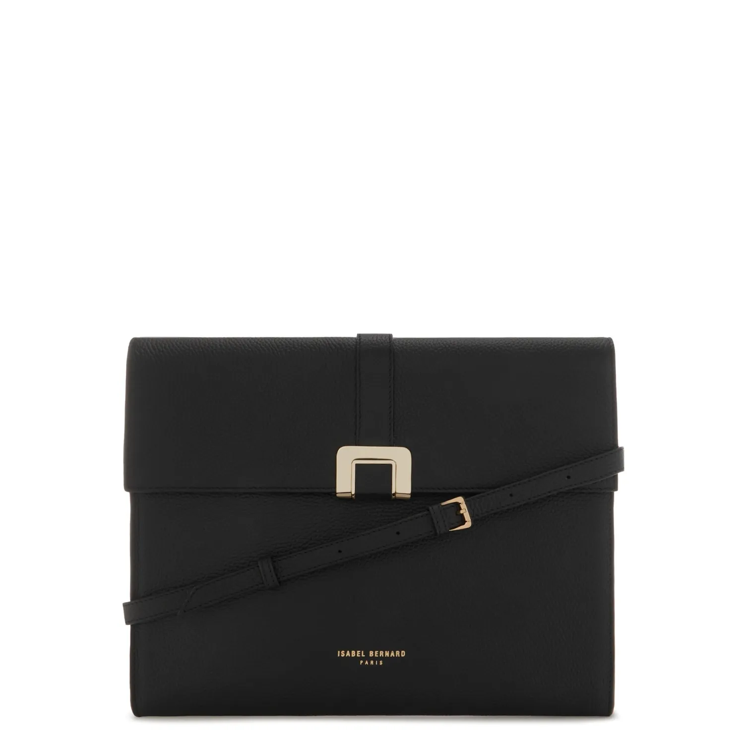 New Honoré Clara zwarte leren laptop hoes van kalfsleer met schouderriem Laptophoezen | Laptophoezen