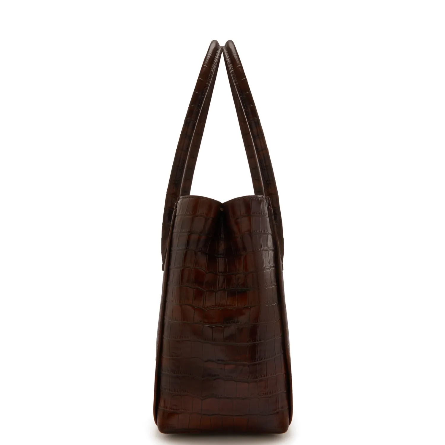Flash Sale Honoré Cloe Midi croco bruine leren handtas van kalfsleer Handtassen