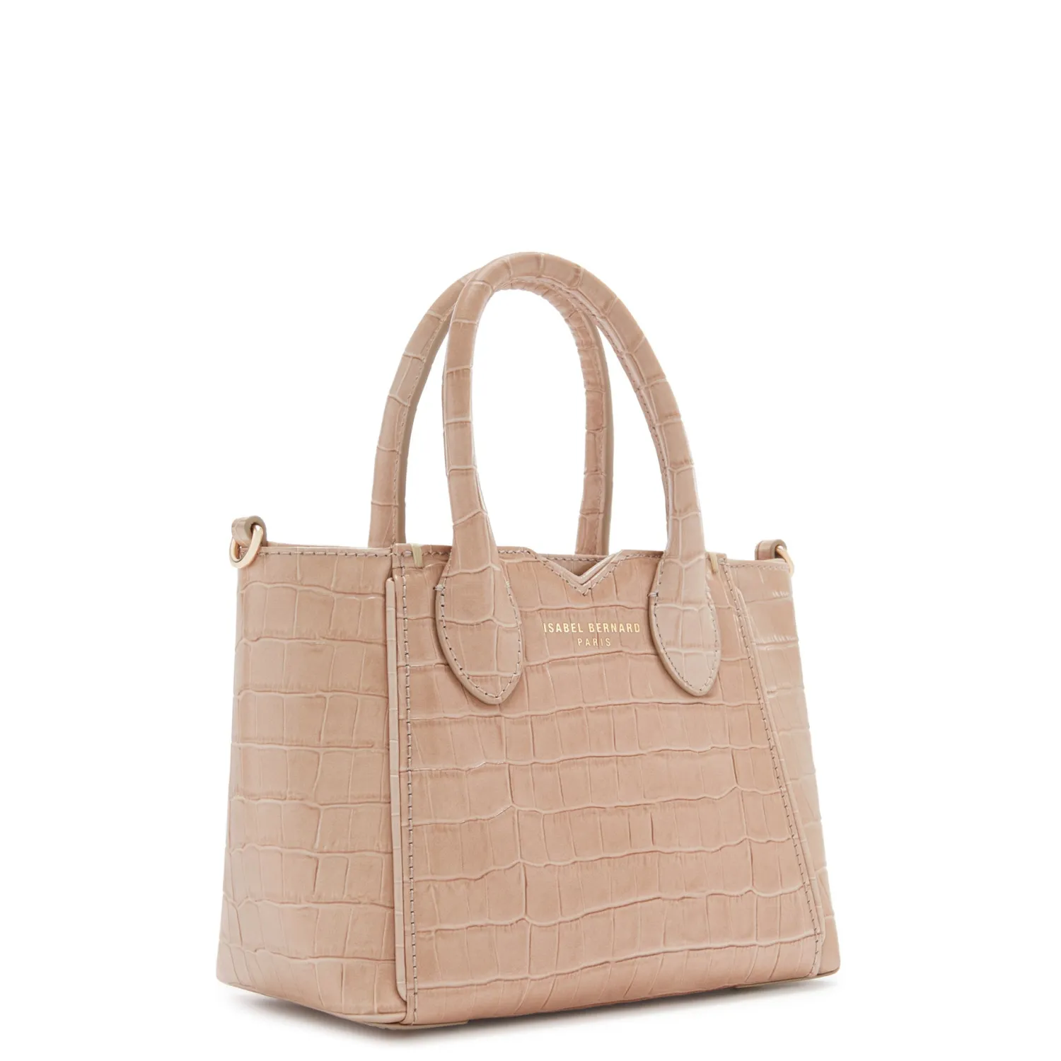 Discount Honoré Cloe Mini croco beige leren handtas van kalfsleer Handtassen
