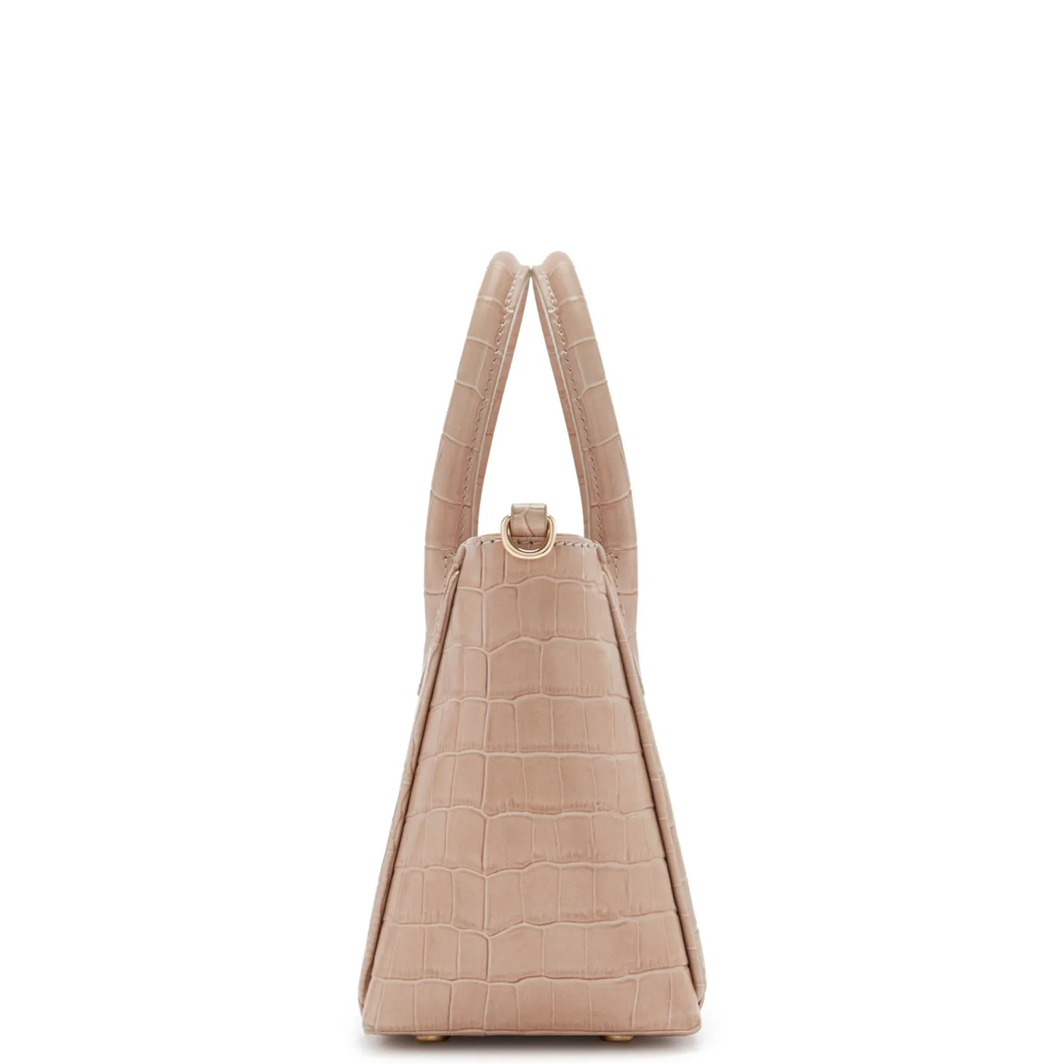 Discount Honoré Cloe Mini croco beige leren handtas van kalfsleer Handtassen