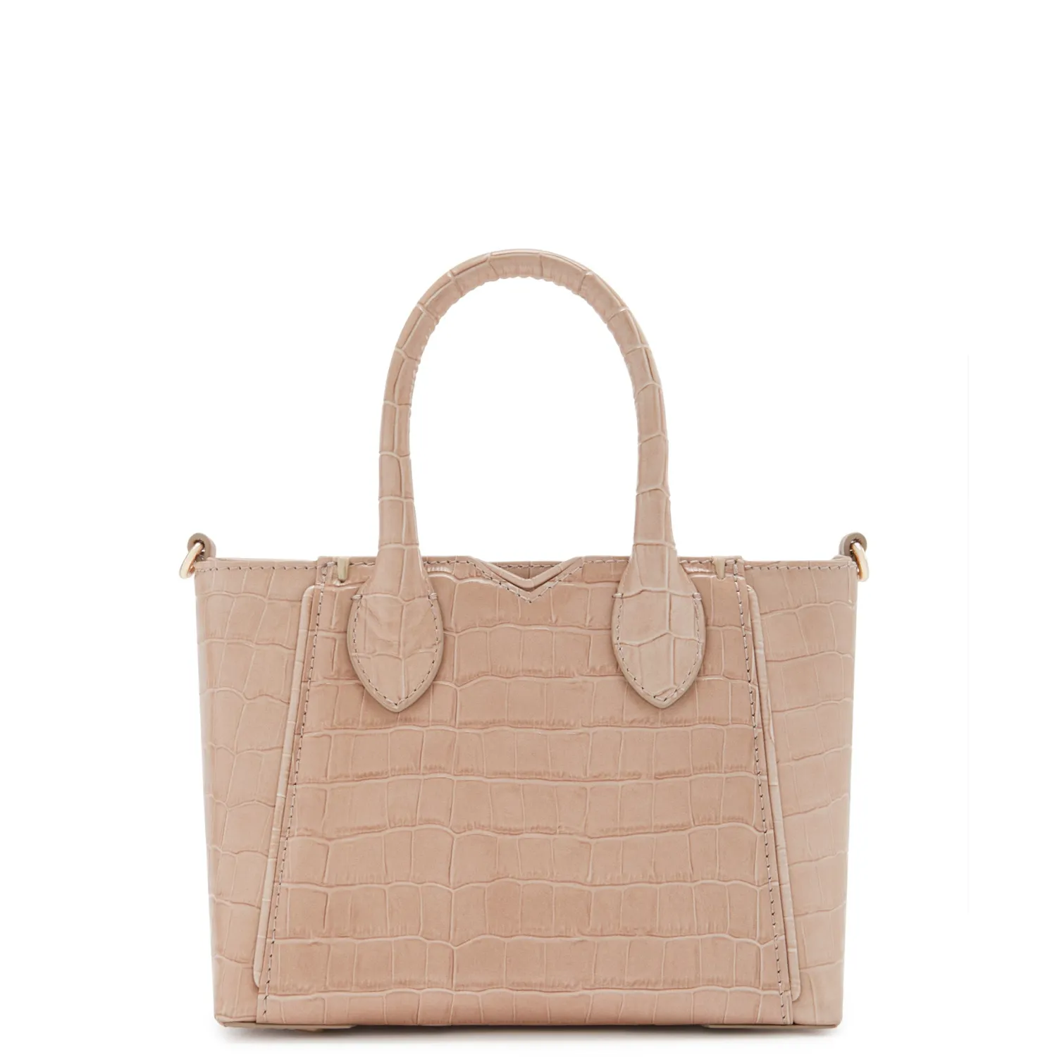Discount Honoré Cloe Mini croco beige leren handtas van kalfsleer Handtassen