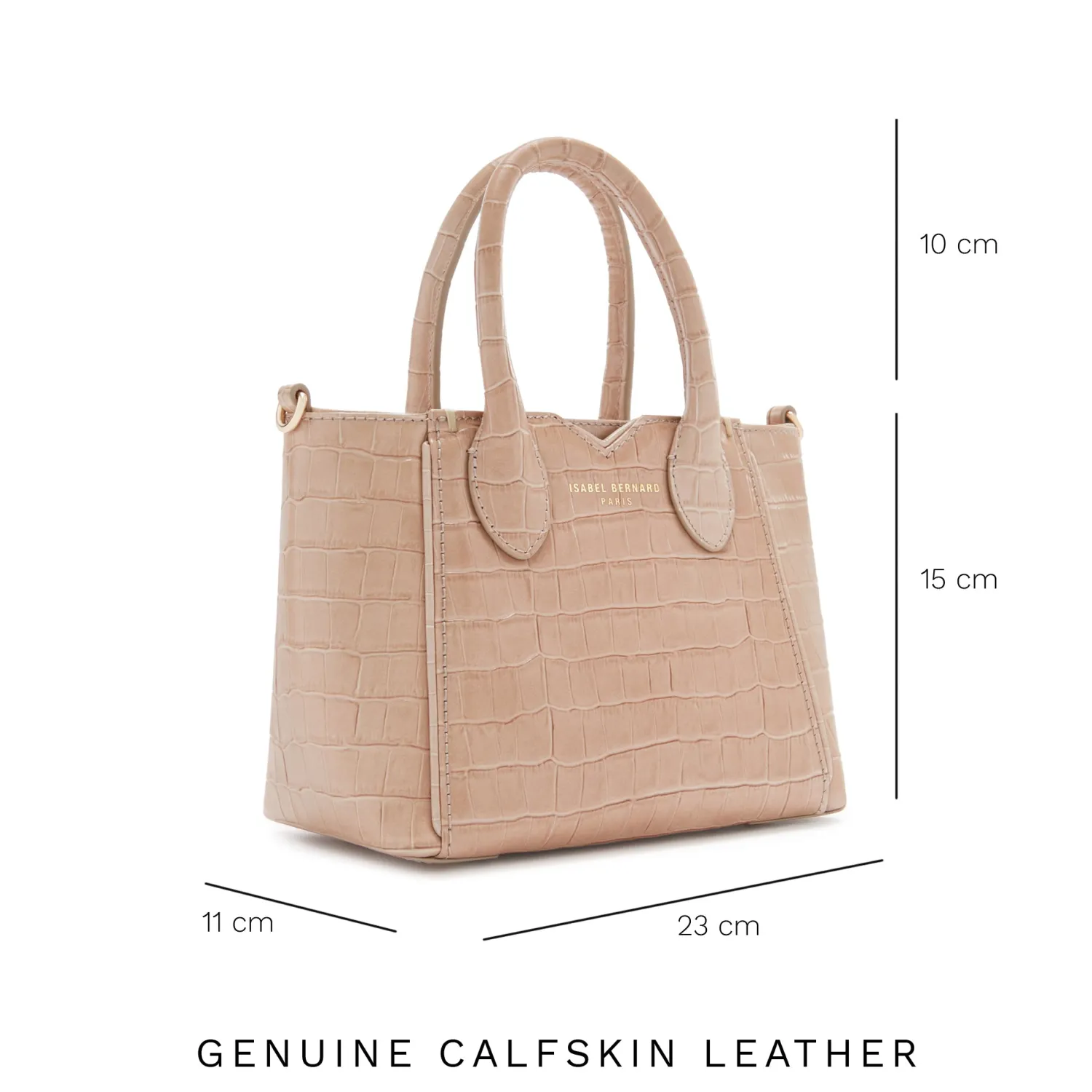 Discount Honoré Cloe Mini croco beige leren handtas van kalfsleer Handtassen