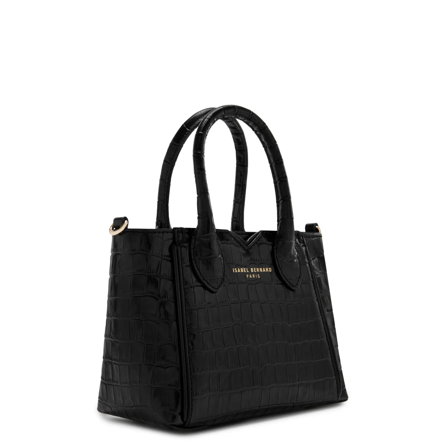 Hot Honoré Cloe Mini croco zwarte leren handtas van kalfsleer Handtassen