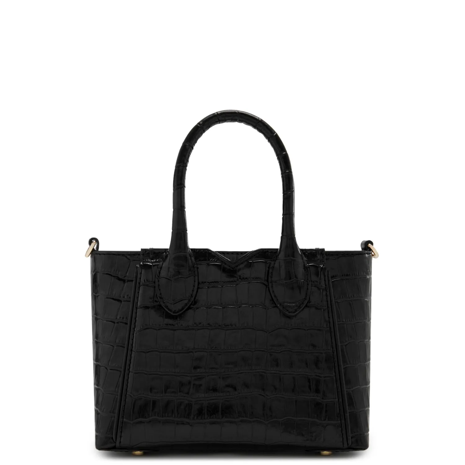Hot Honoré Cloe Mini croco zwarte leren handtas van kalfsleer Handtassen