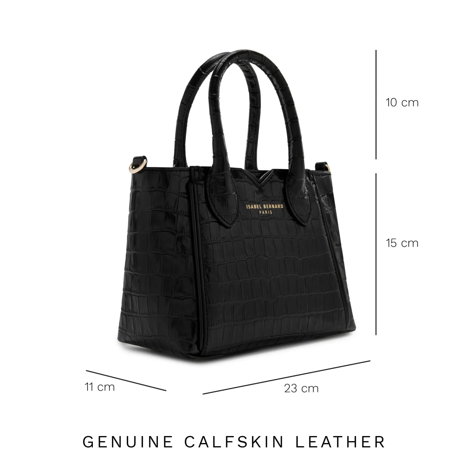 Hot Honoré Cloe Mini croco zwarte leren handtas van kalfsleer Handtassen