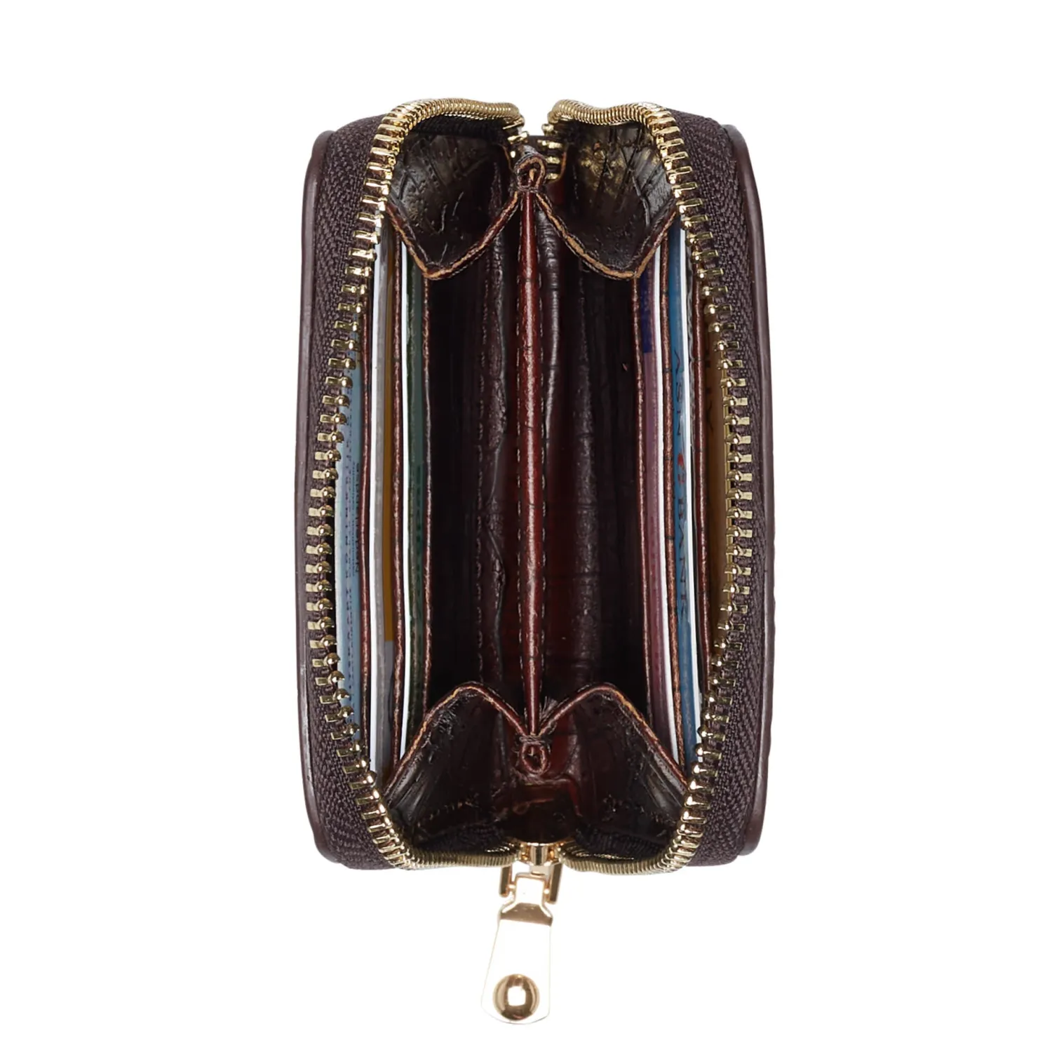 Fashion Honoré Jules croco bruine leren ritsportemonnee van kalfsleer Portemonnees