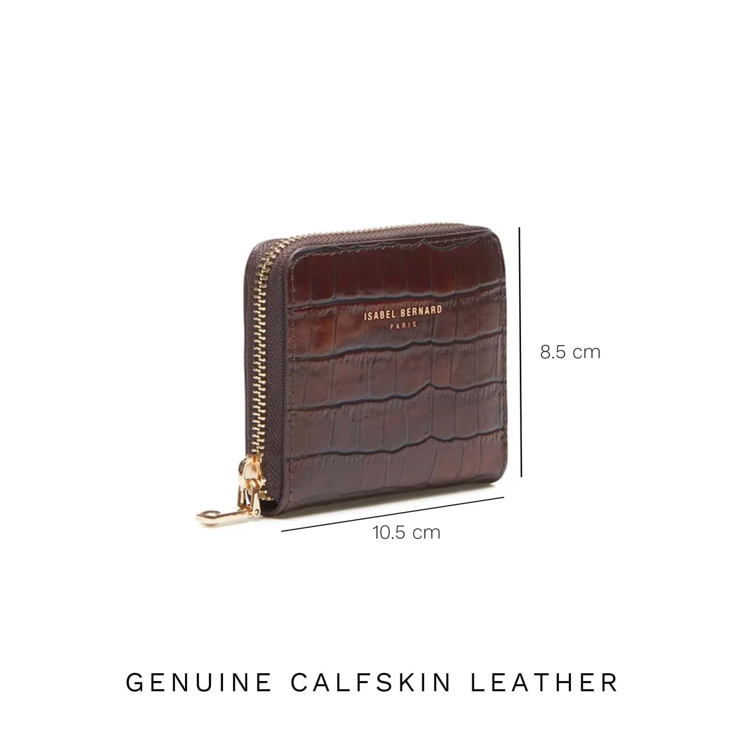 Fashion Honoré Jules croco bruine leren ritsportemonnee van kalfsleer Portemonnees