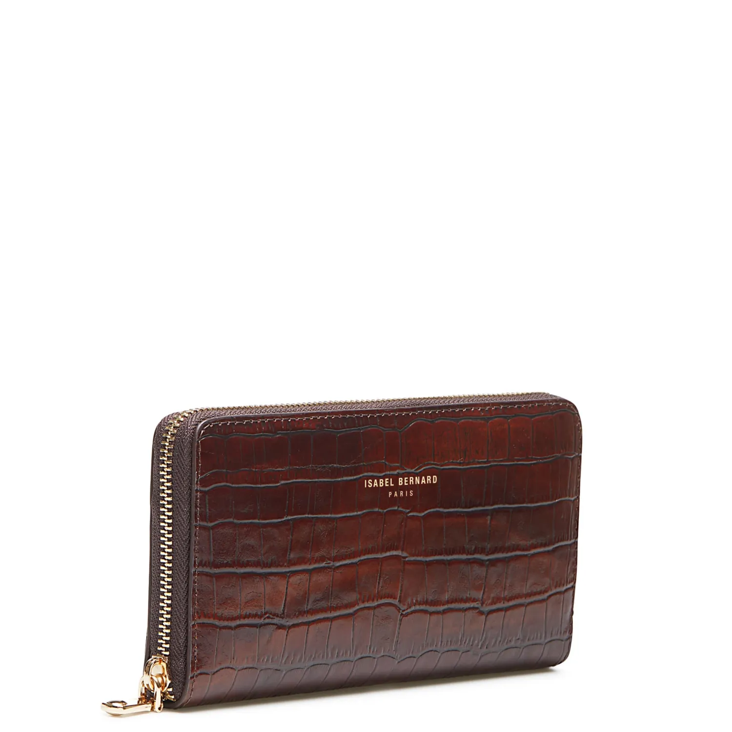 Discount Honoré Léa croco bruine leren ritsportemonnee van kalfsleer Portemonnees