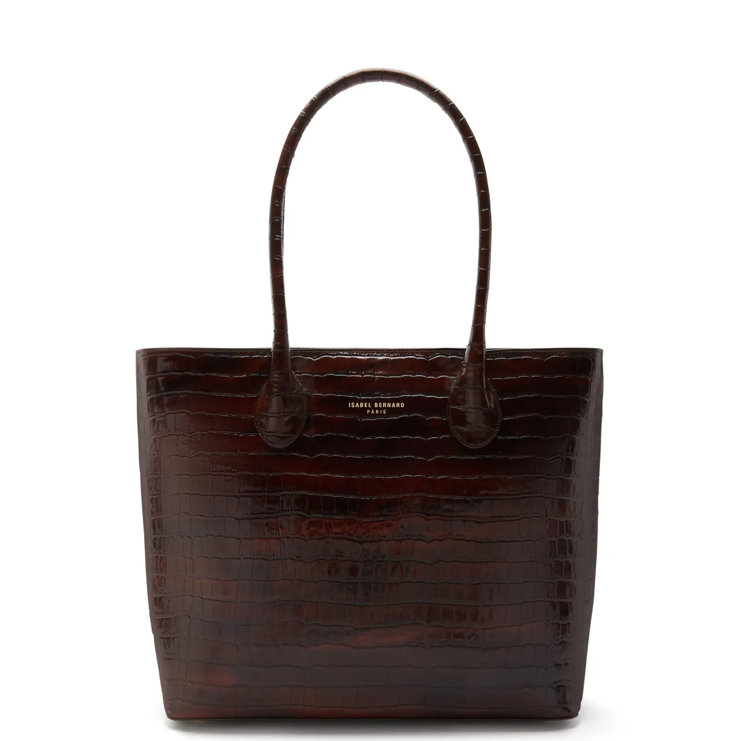 New Honoré Lysanne croco bruine leren shopper van kalfsleer Shoppers | Schoudertassen