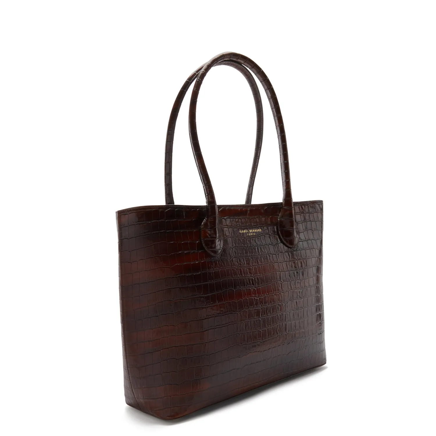 New Honoré Lysanne croco bruine leren shopper van kalfsleer Shoppers | Schoudertassen