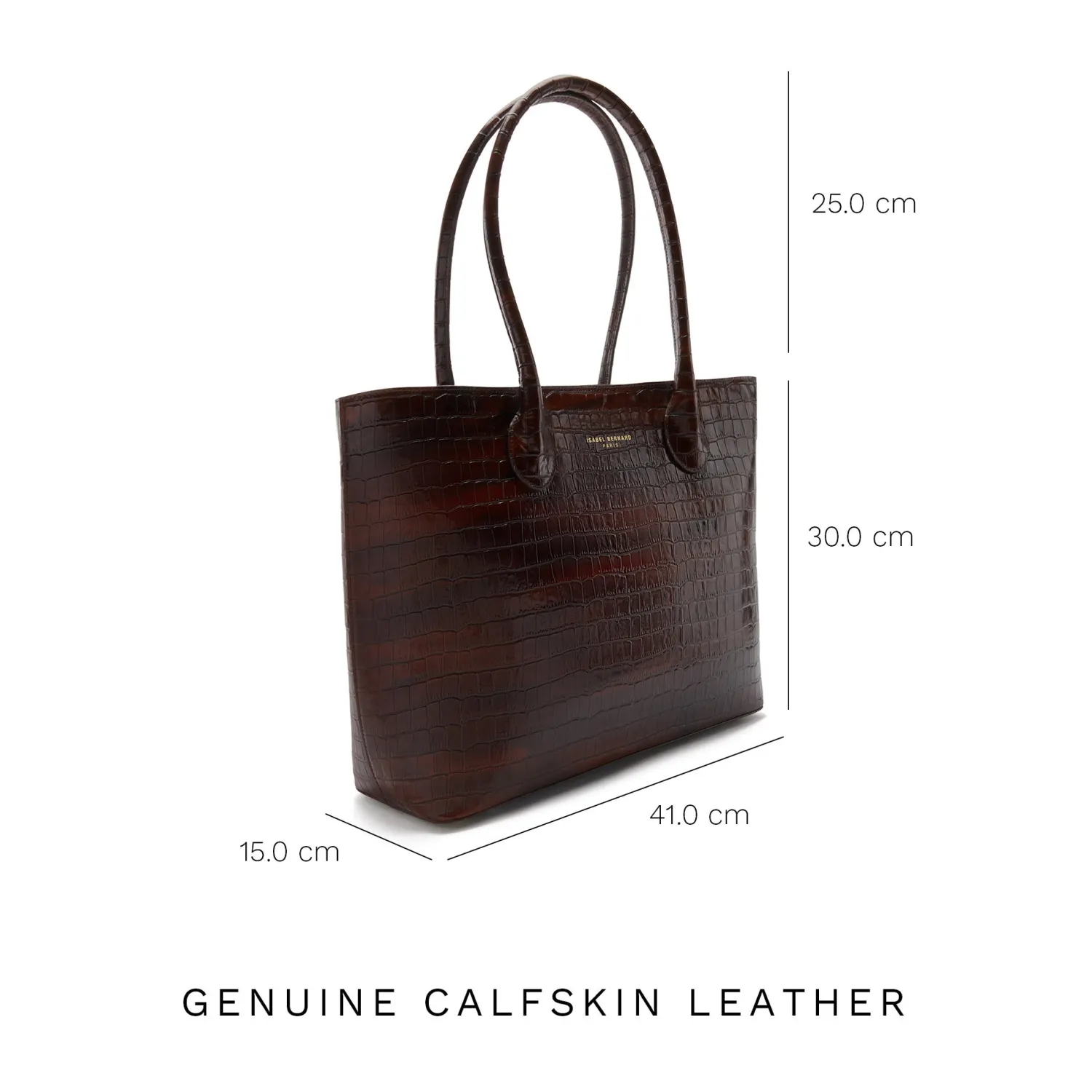 New Honoré Lysanne croco bruine leren shopper van kalfsleer Shoppers | Schoudertassen