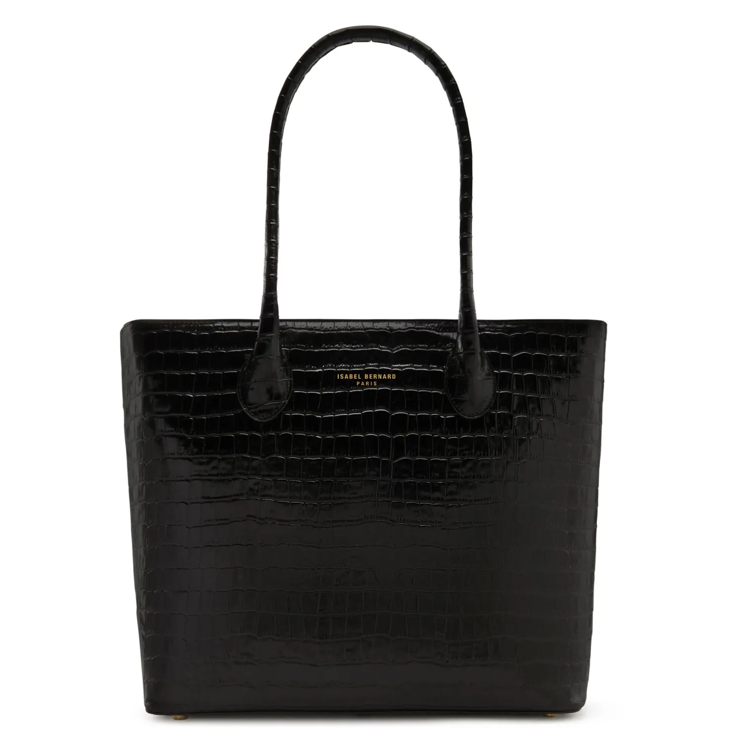 Sale Honoré Lysanne croco zwarte leren shopper van kalfsleer Shoppers | Schoudertassen