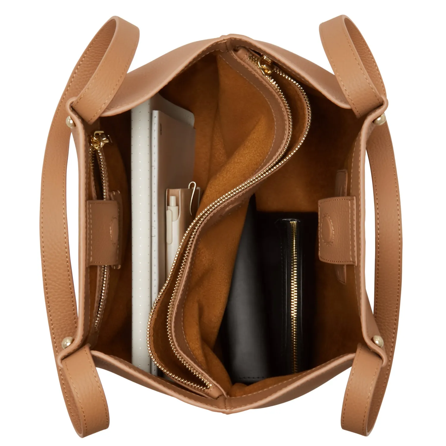 Sale Honoré Nata camel leren shopper van kalfsleer Shoppers