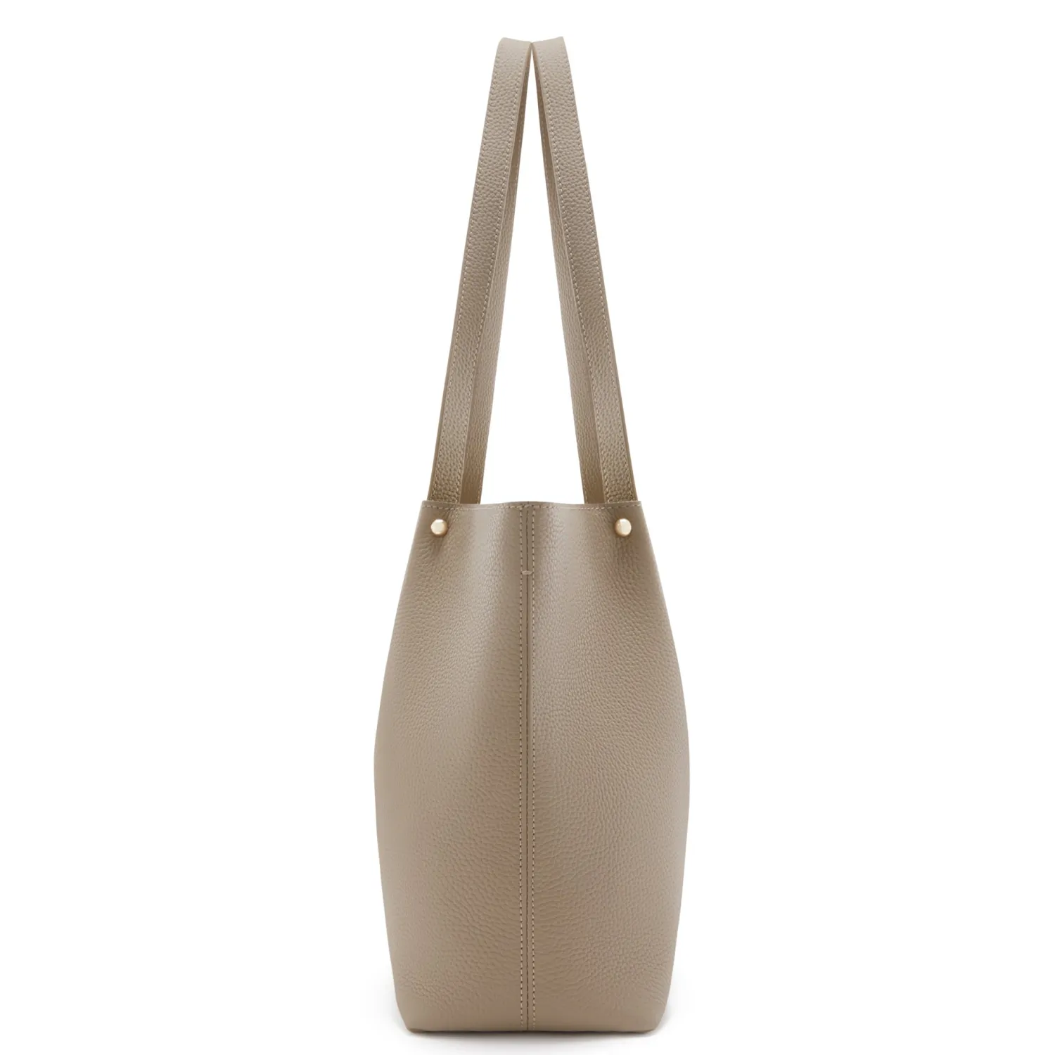 Store Honoré Nata taupe leren shopper van kalfsleer Shoppers