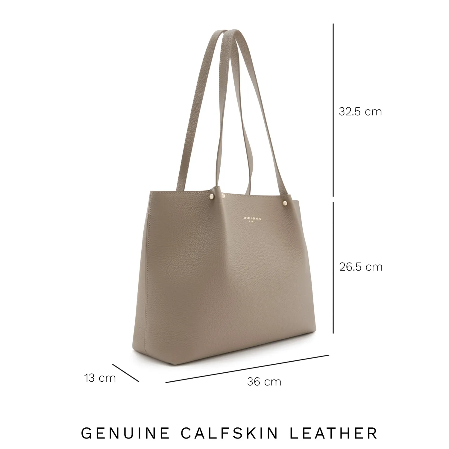 Store Honoré Nata taupe leren shopper van kalfsleer Shoppers