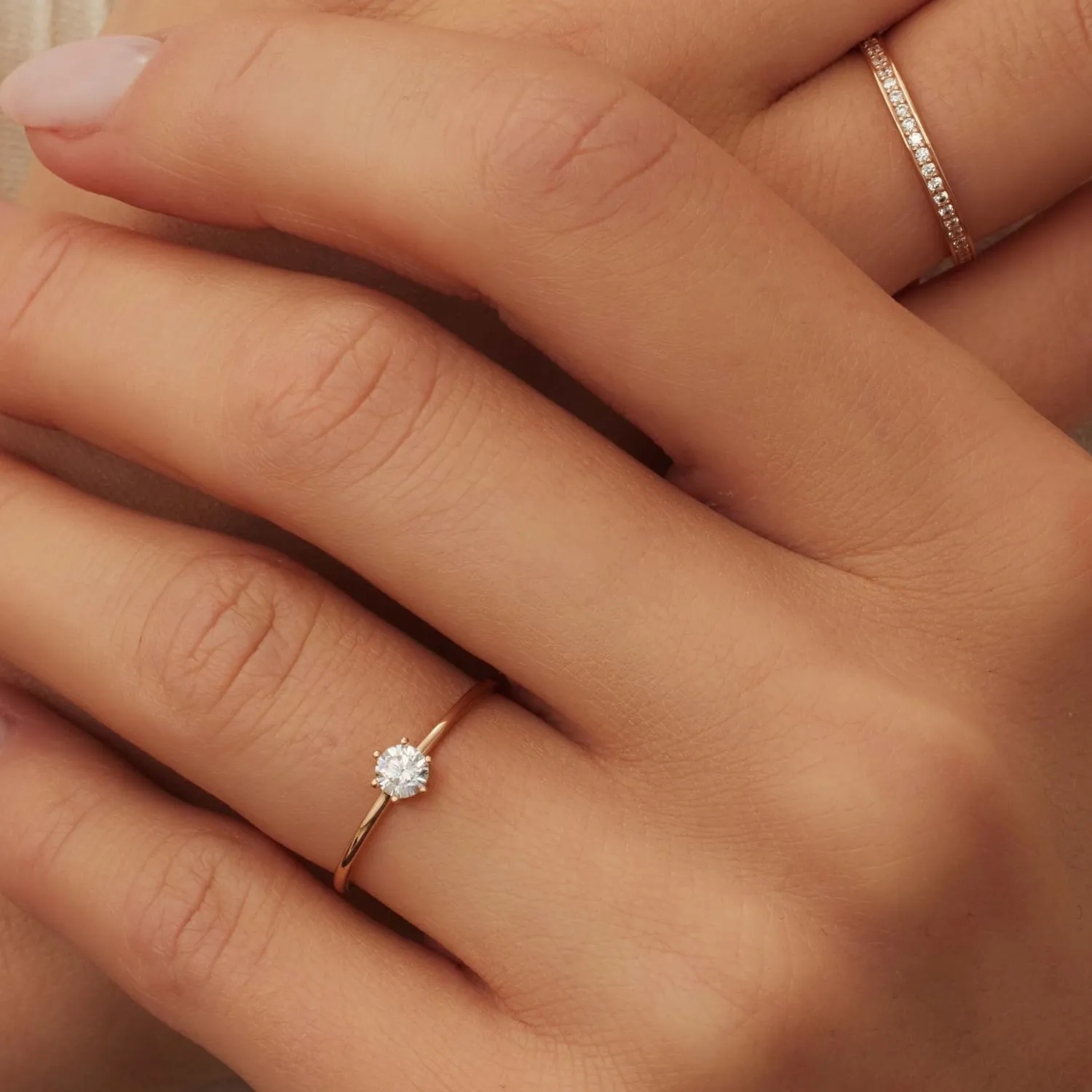 Best La Concorde Abelle 14 karaat rosé gouden ring met zirkonia steentje Rosé Gouden Ringen | Ringen Met Steentjes