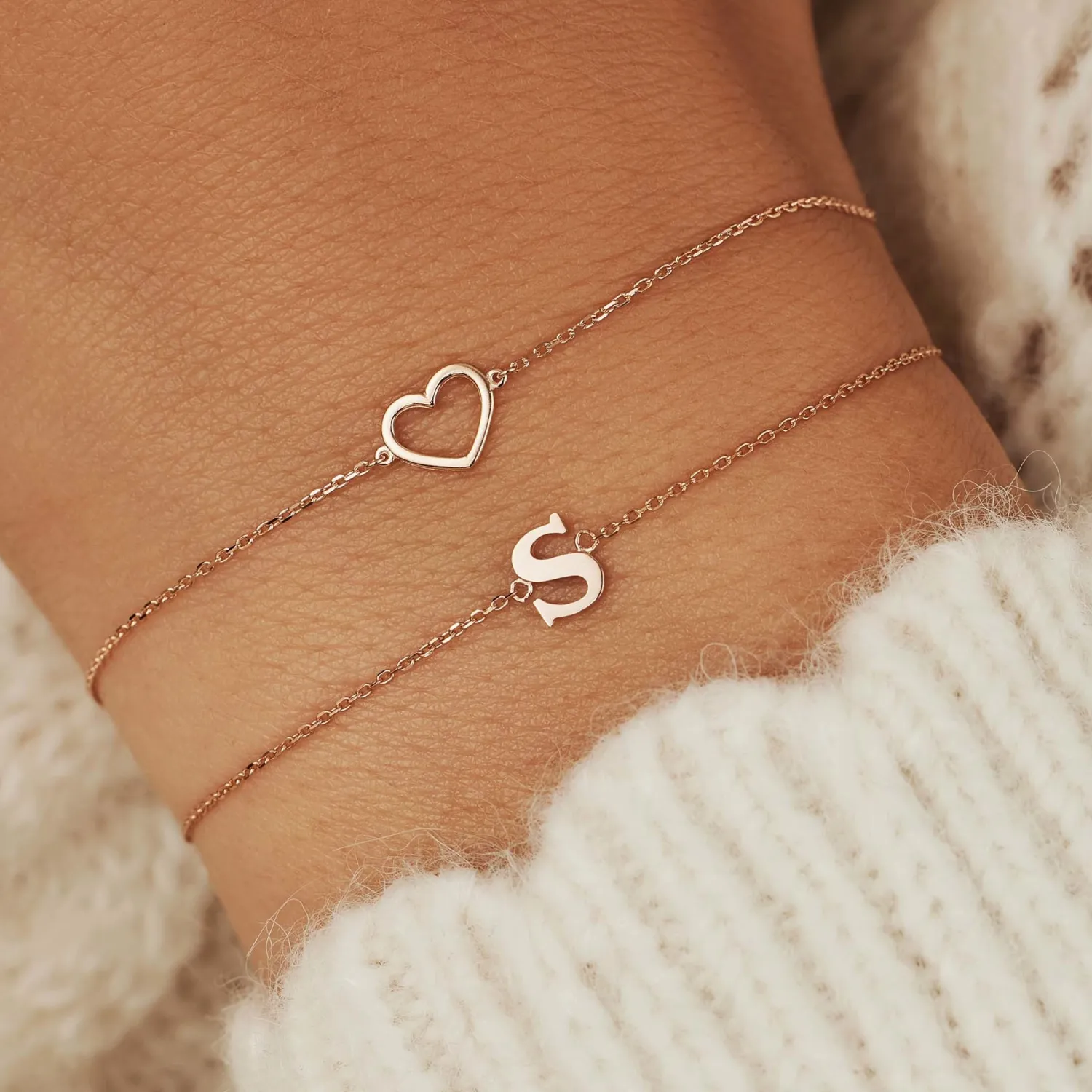 Clearance La Concorde Amore 14 karaat rosé gouden armband met hartje Rosé Gouden Armbanden | Hartjes Armbanden