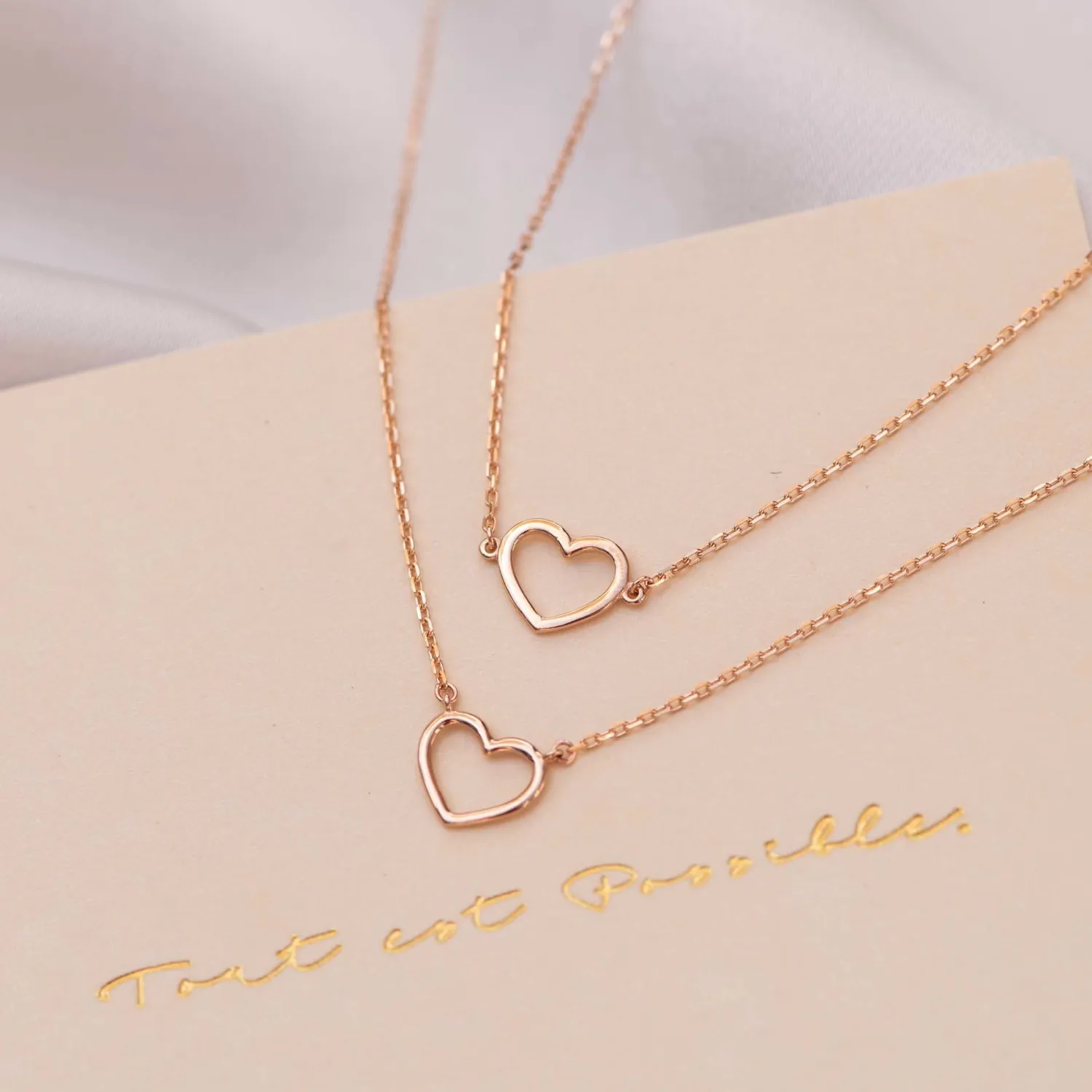 Flash Sale La Concorde Amore 14 karaat rosé gouden collier met hartje Rosé Gouden Colliers | Hartjes Colliers