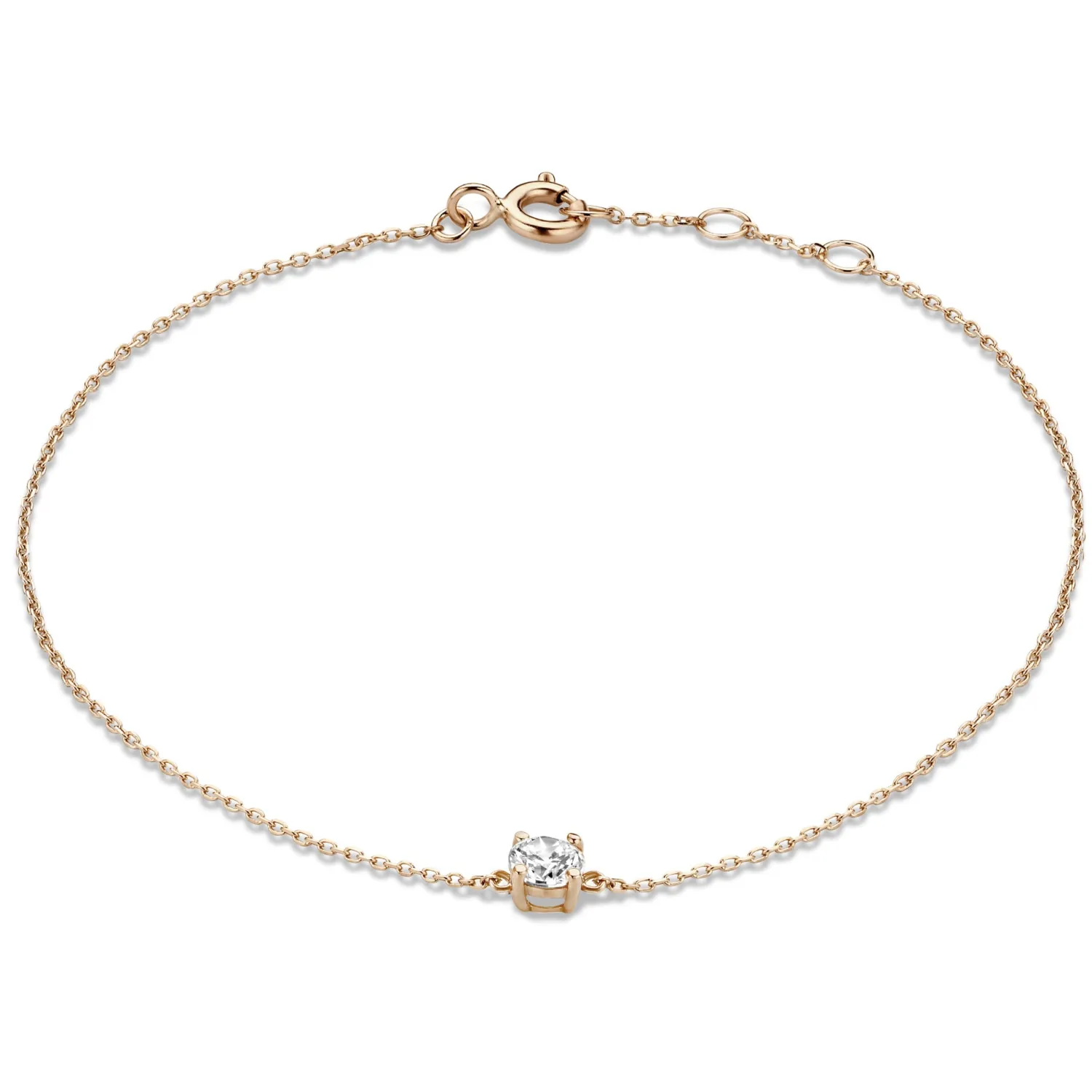New La Concorde Apolline 14 karaat rosé gouden armband met zirkonia steentje Rosé Gouden Armbanden