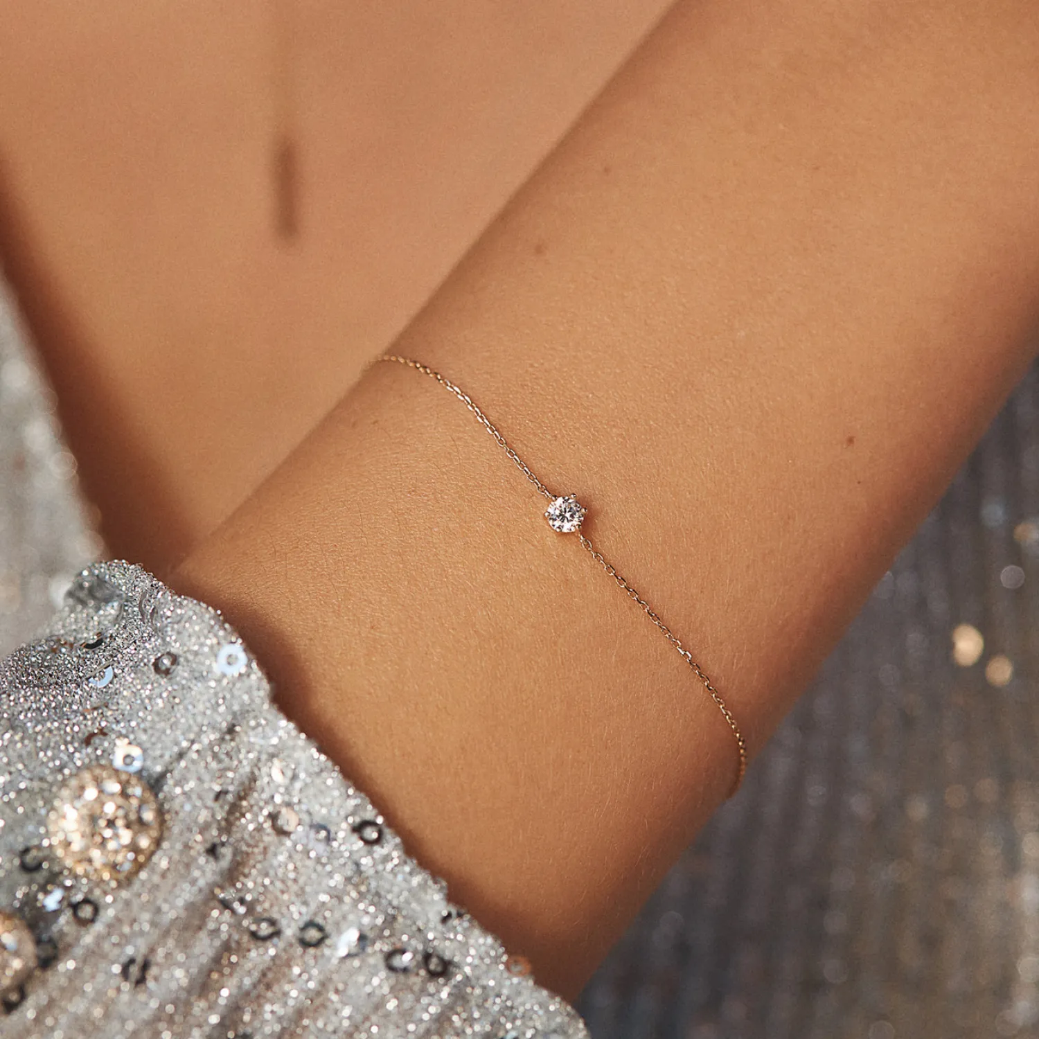 New La Concorde Apolline 14 karaat rosé gouden armband met zirkonia steentje Rosé Gouden Armbanden