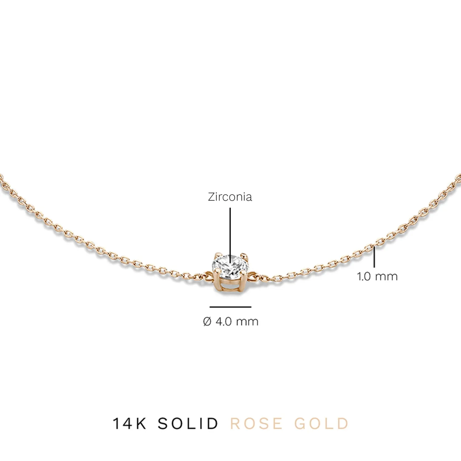 New La Concorde Apolline 14 karaat rosé gouden armband met zirkonia steentje Rosé Gouden Armbanden