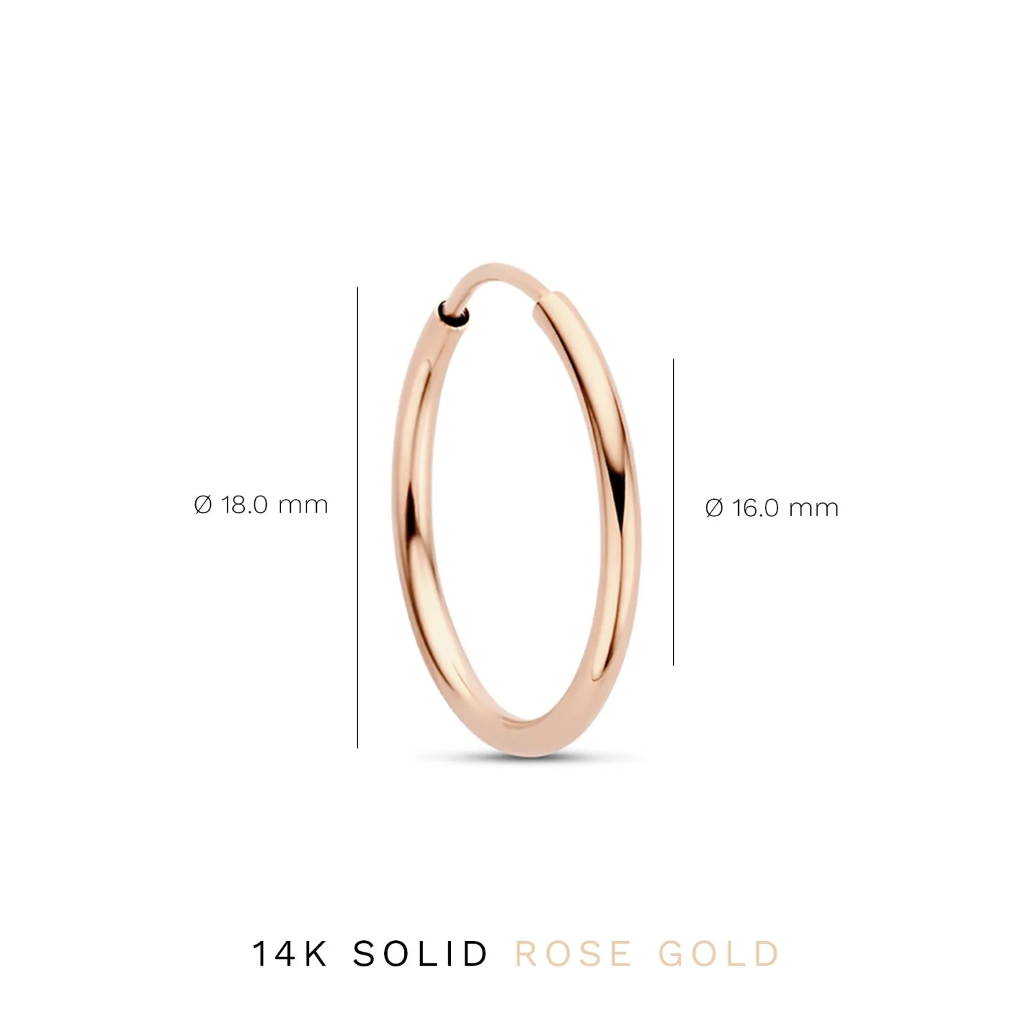Online La Concorde Cerise 14 karaat rosé gouden creolen 18 mm Rosé Gouden Oorbellen | Creolen