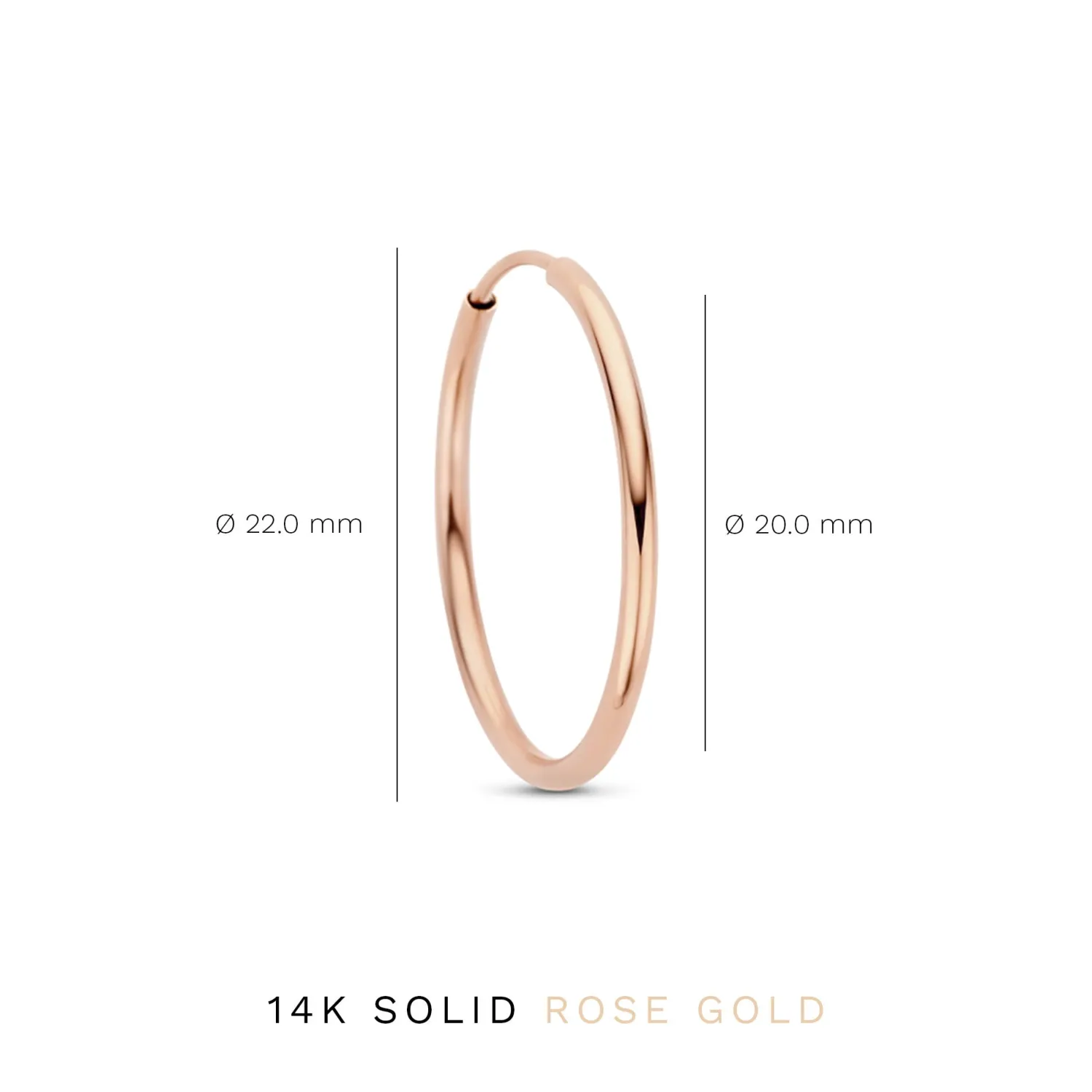 Best La Concorde Cerise 14 karaat rosé gouden creolen (20 mm) Rosé Gouden Oorbellen | Creolen