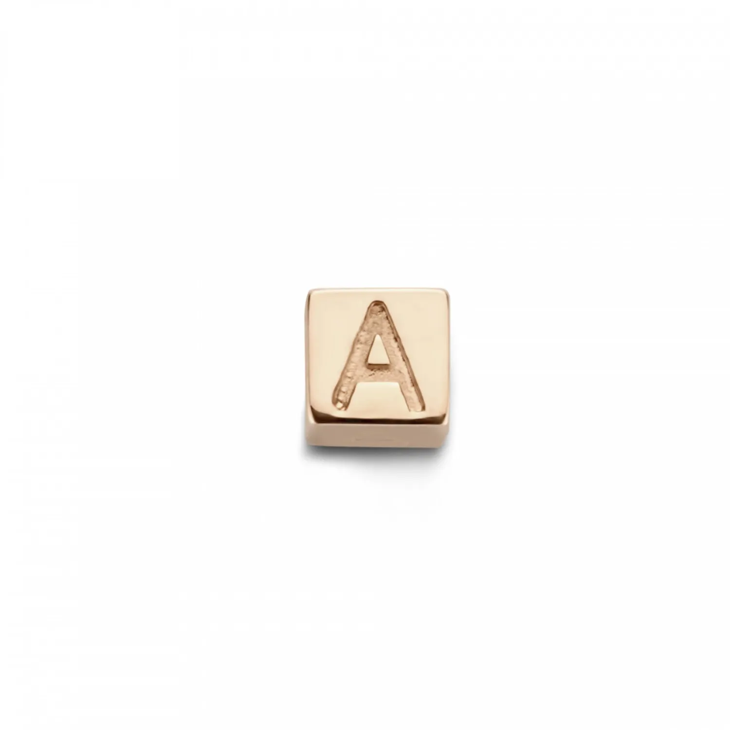 Best La Concorde Felie 14 karaat rosé gouden kubus initial bedel met letter Initialen Sieraden | Rosé Gouden Bedels