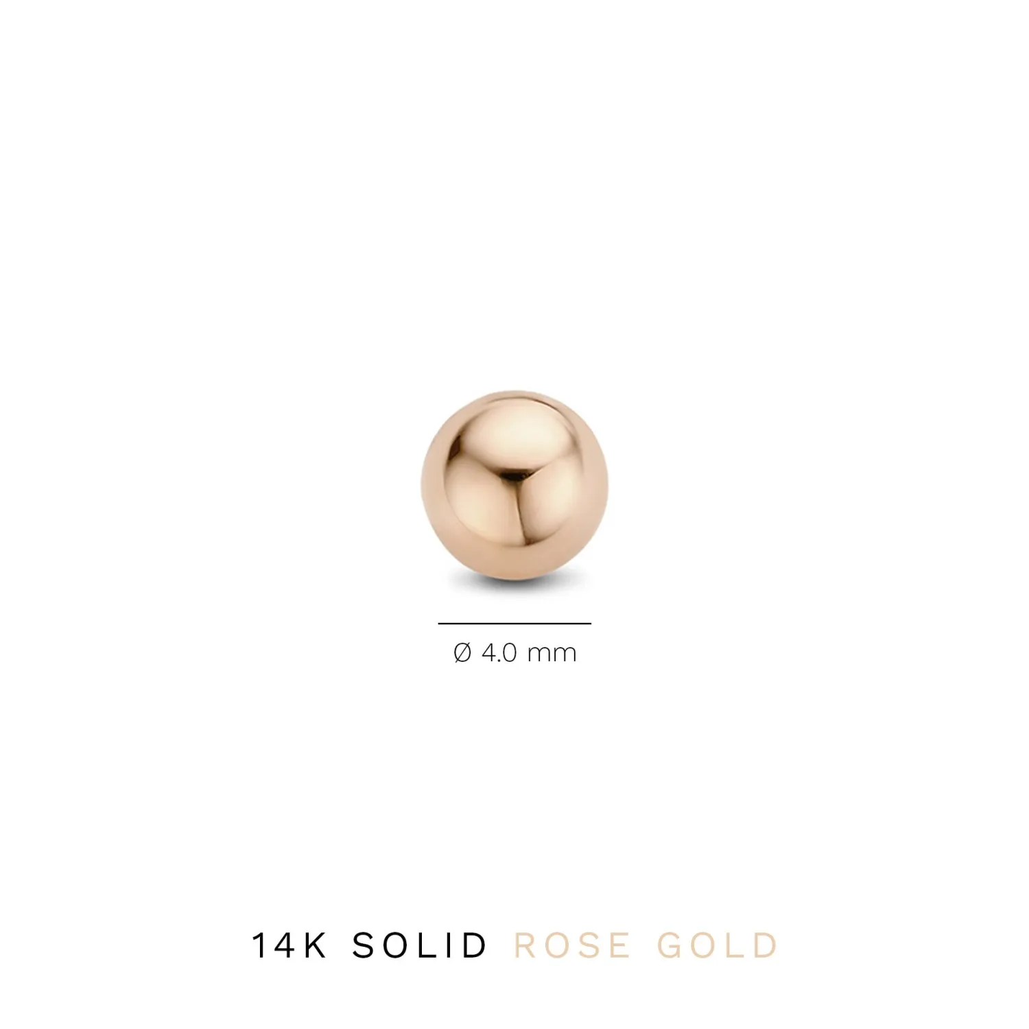 Flash Sale La Concorde Finou 14 karaat rosé gouden oorknoppen met bolletje Rosé Gouden Oorbellen
